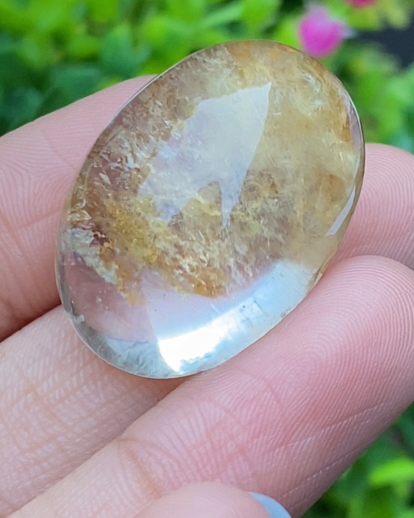 โป่งข่าม ควอตซ์ Rutilated Quartz 63.46 กะรัต Cts. พลอยแท้ อัญมณีมงคลประจําวันเกิด เครื่องประดับพลอย