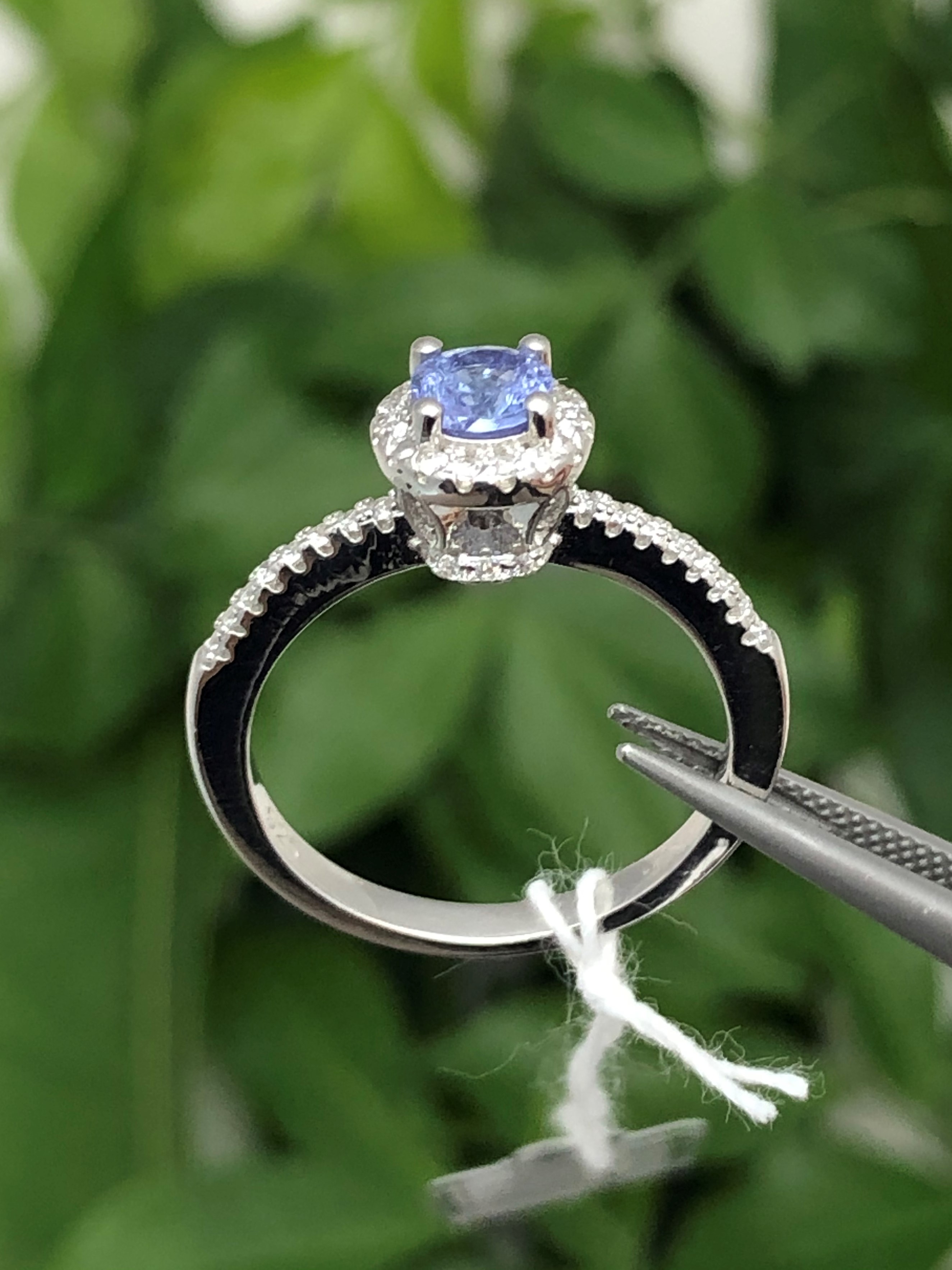 แหวน พลอยแท้ แทนซาไนท์ (Size) 56 (Tanzanite Silver Ring ) ตัวเรือนเงิน เพชร CZ คัดคุณภาพ
