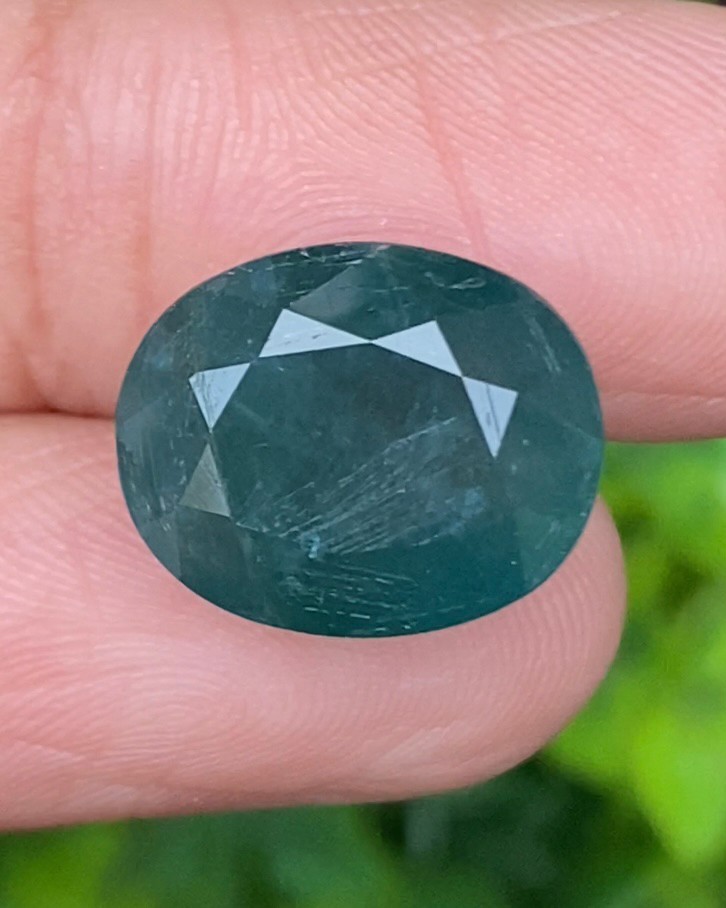 พลอย แกรนดิเดียร์ไรท์ Grandidierite 10.25 กะรัต (Cts.) พร้อมใบเซอร์ พลอยแท้ อัญมณีมงคลประจําวันเกิด เครื่องประดับพลอย
