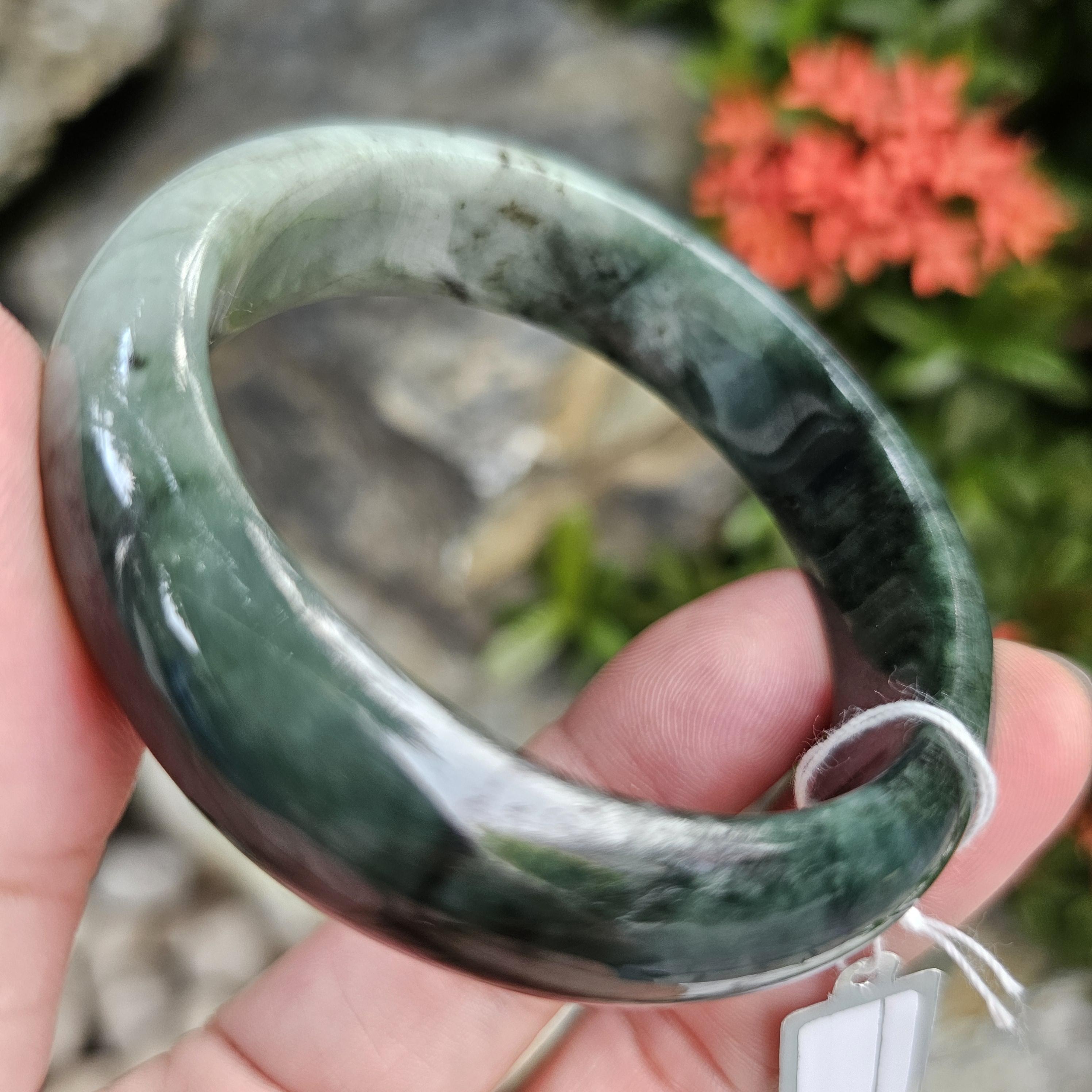 JB6804066 หยก พม่า แท้ Jade กำไลหยก 56.7 มม. (Jadeite bracelet) พม่า (Myanmar)