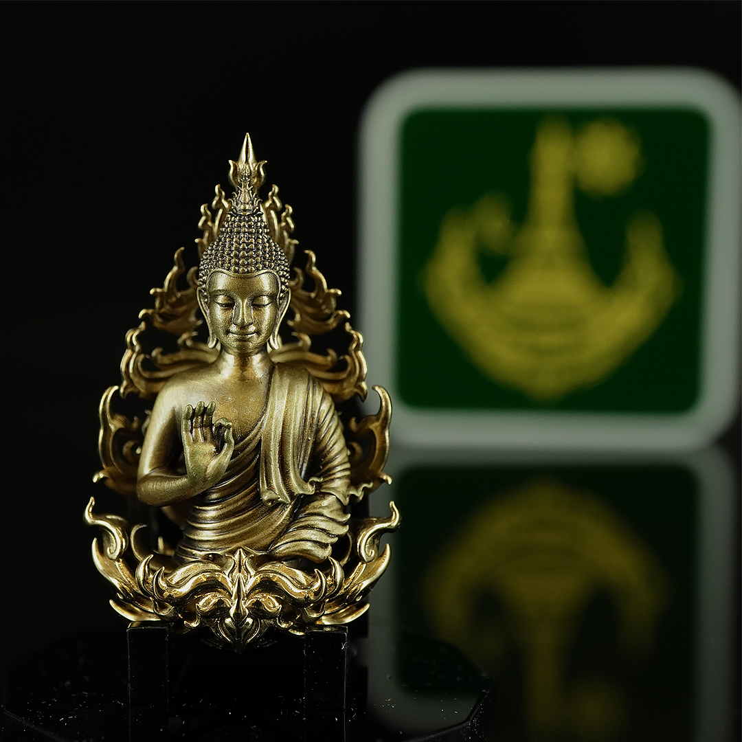 พระพุทธอโรคยา พิมพ์ใหญ่ เนื้อบรอนซ์รมดำปัดสว่าง