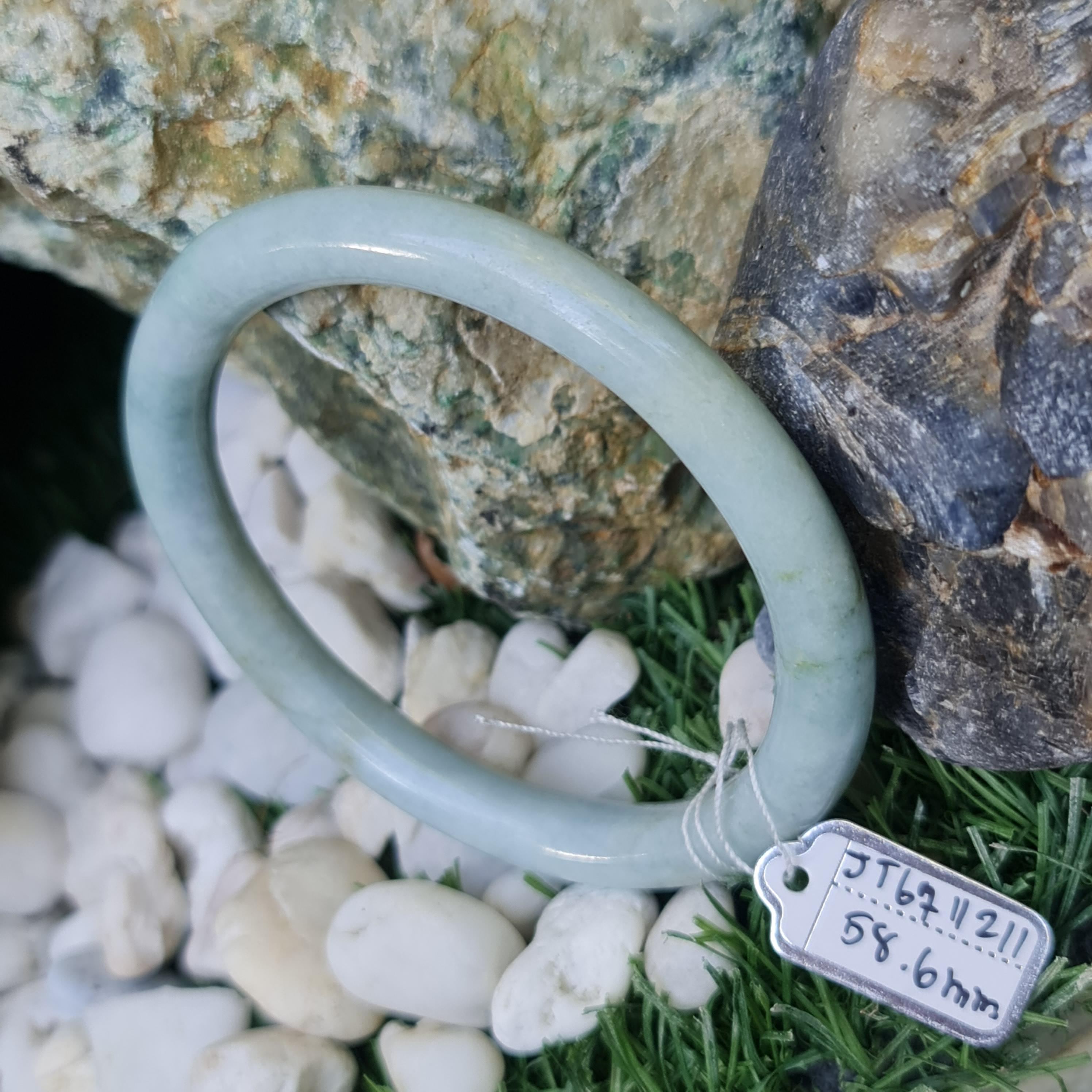 JT6711211 หยก พม่า แท้ Jade กำไลหยก 58.6 มม. (Jadeite bracelet) พม่า (Myanmar)