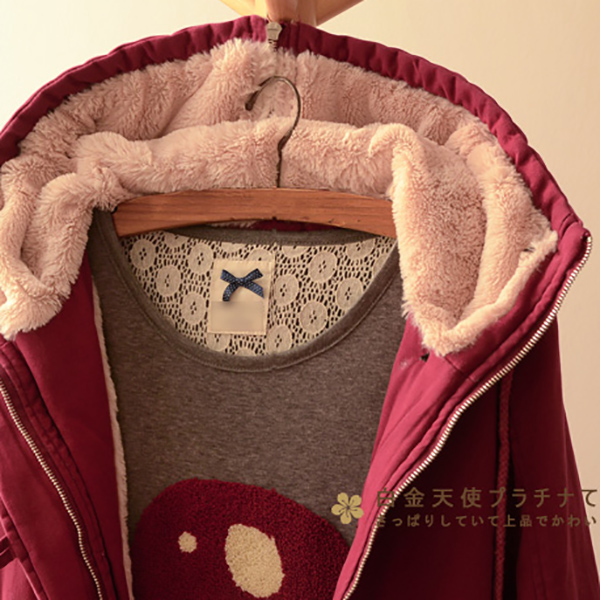 เสื้อโค้ทกันหนาวรุ่นหนาใส่ติดลบ ฮู้ดผ่าซิป ซับผ้าขนนุ่ม (10836LM)