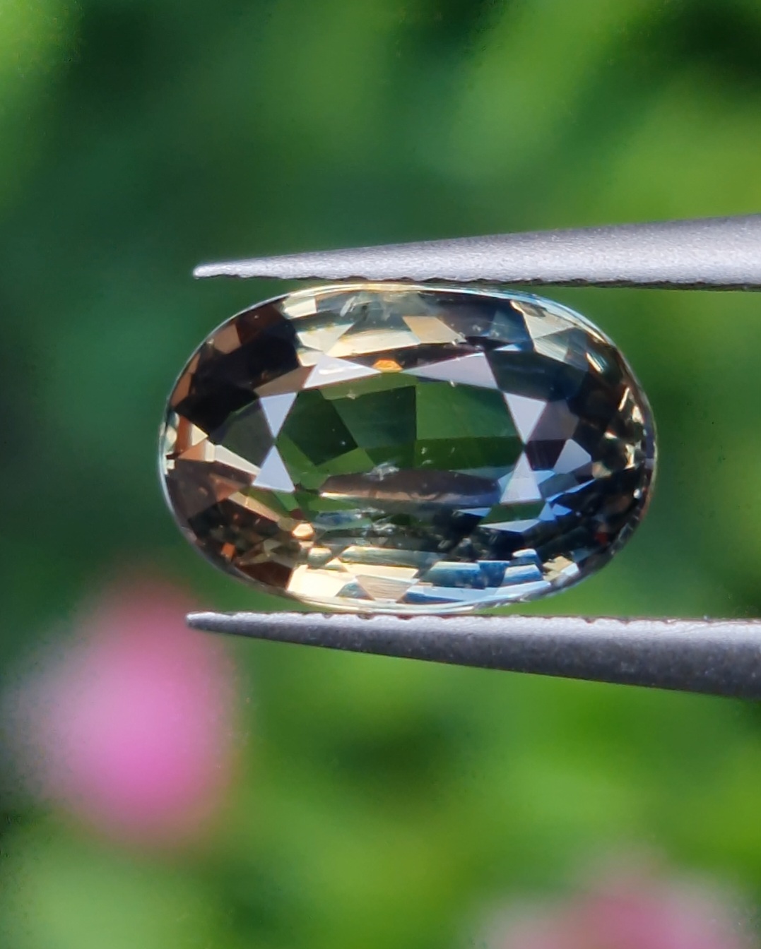 พลอย แซฟไฟร์ 2 สี Bi-Color Sapphire 2.05 กะรัต (Cts.) พลอยแท้ อัญมณีมงคลประจําวันเกิด เครื่องประดับพลอย