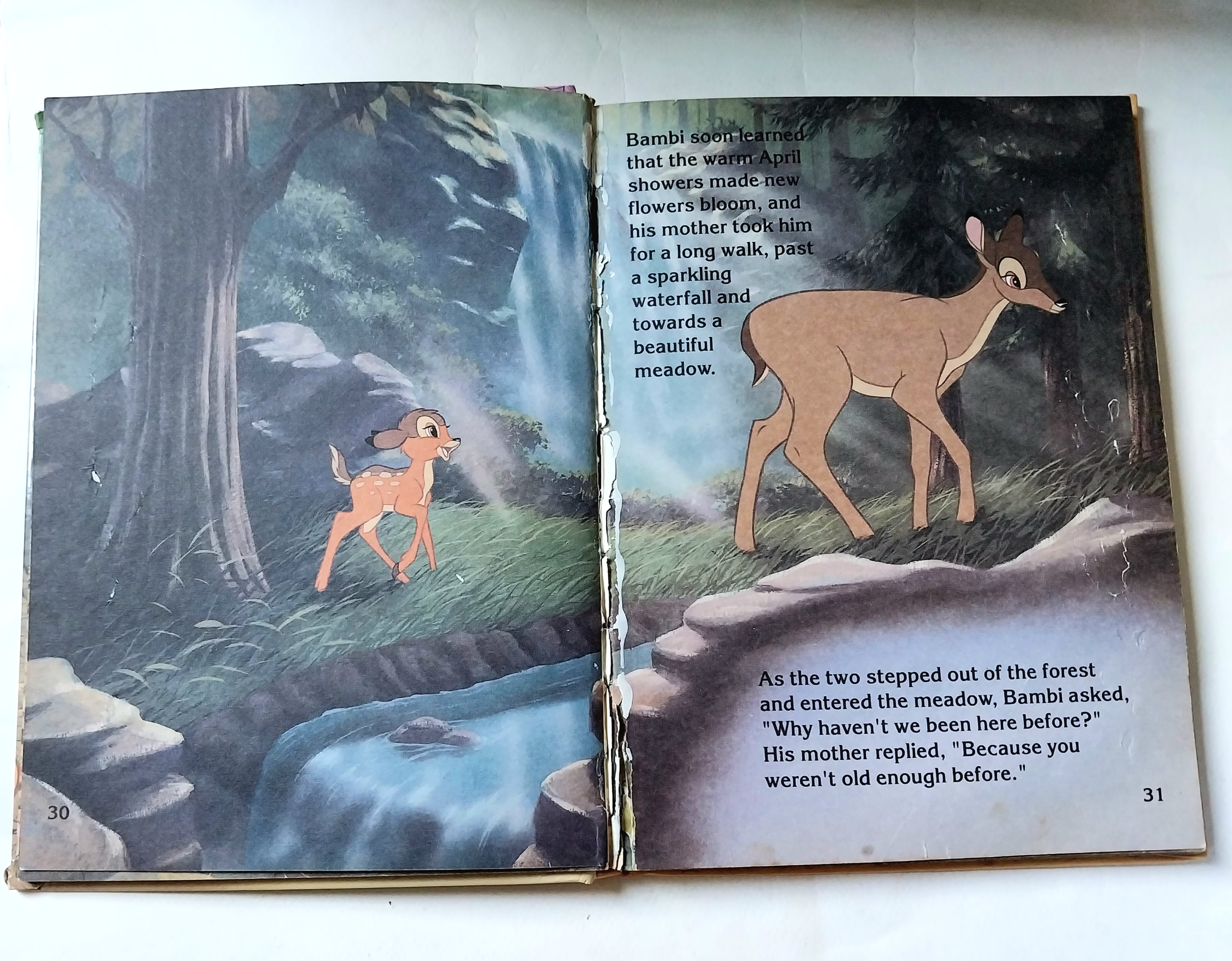 มีหลายภาพ*** มีตำหนิทั้งเล่ม โปรดดูทุกภาพ, หนังสือปกแข็งภาพสวยเรื่องราวน่ารัก** ภาษาอังกฤษ แบมบี้ Bambi จากดิสนีย์ Memorable Movie Stories