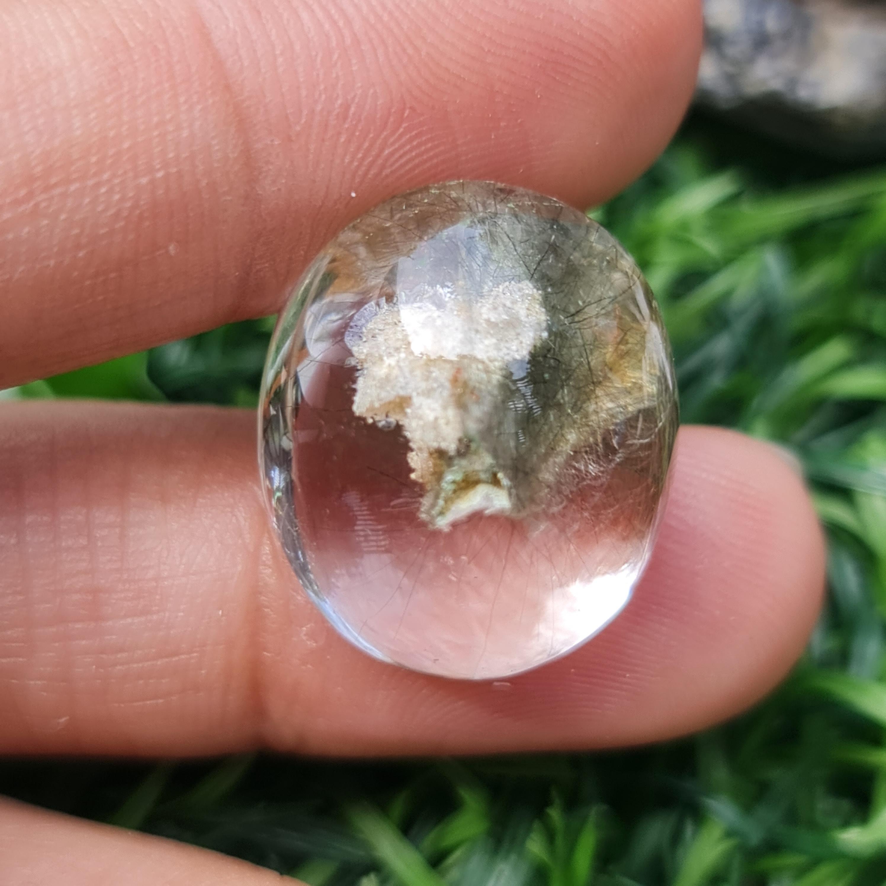 โป่งข่าม ควอตซ์ Rutilated Quartz 27.62 กะรัต Cts. พลอยแท้ อัญมณีมงคลประจําวันเกิด เครื่องประดับพลอย