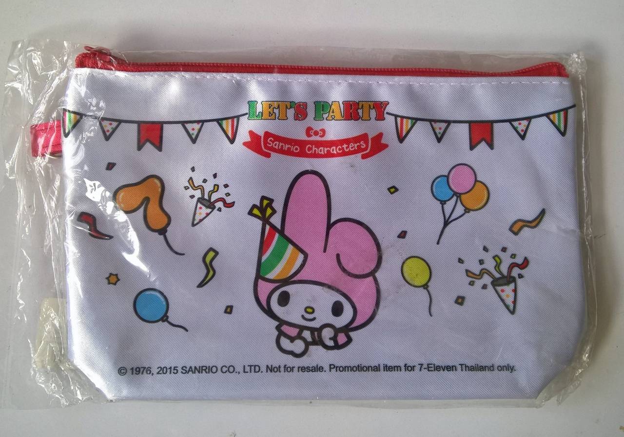 กระเป๋าเอนกประสงค์สีขาว ซิปแดง ลาย My Melody จาก Sanrio ของสะสมจากยูนิลิเวอร์