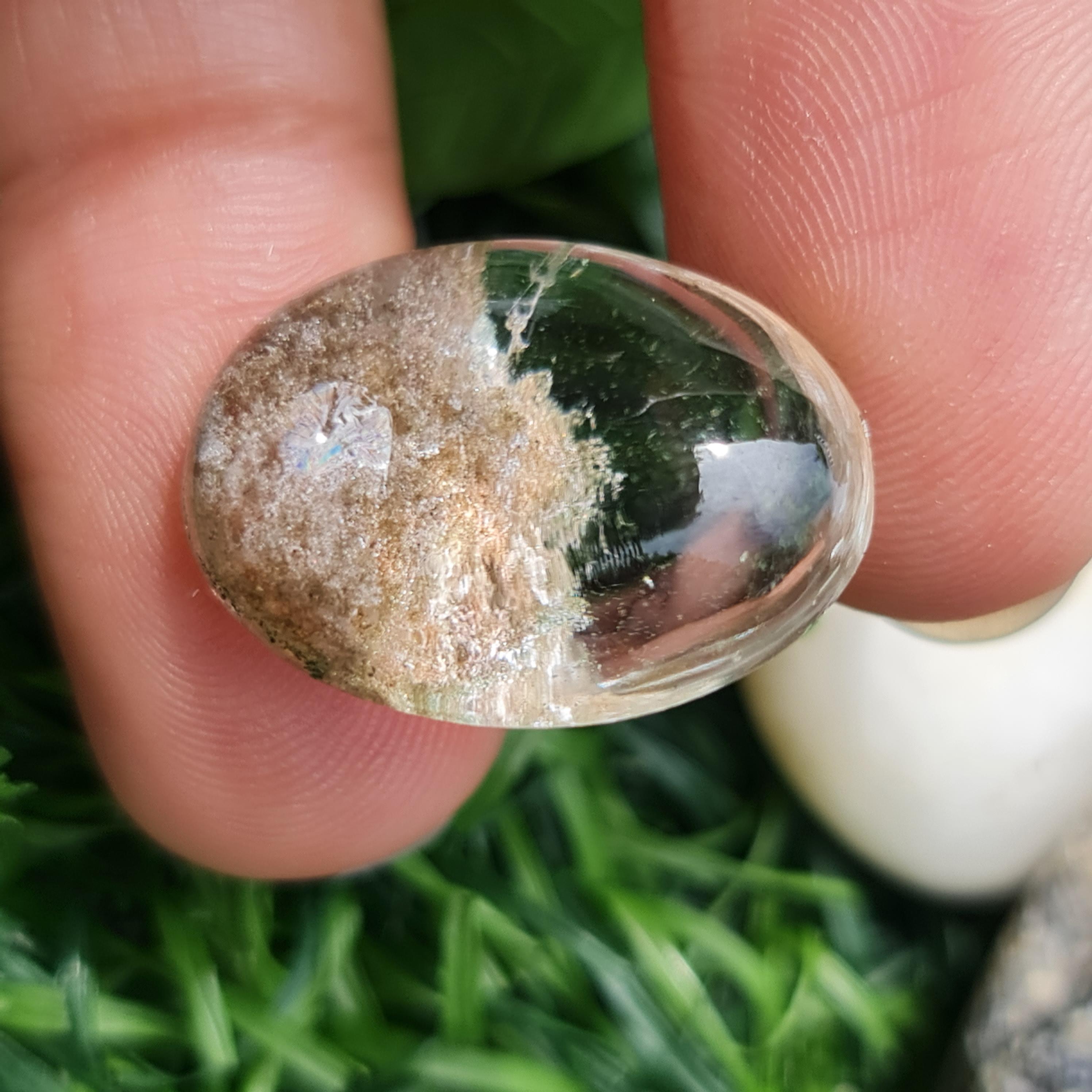 โป่งข่าม ควอตซ์ Rutilated Quartz 22.32 กะรัต Cts. พลอยแท้ อัญมณีมงคลประจําวันเกิด เครื่องประดับพลอย