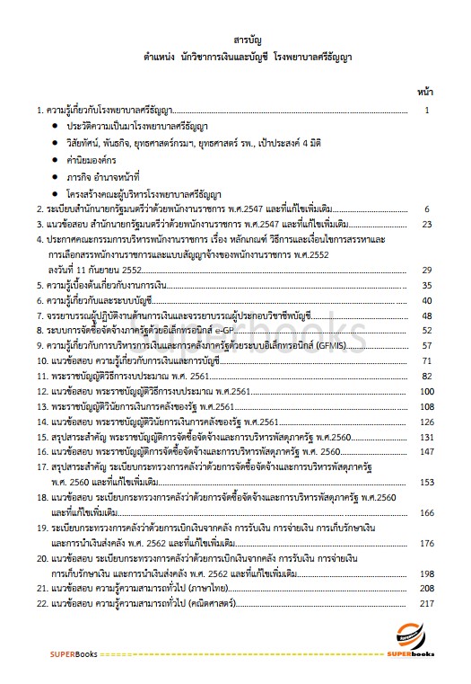 แนวข้อสอบ นักวิชาการเงินและบัญชี โรงพยาบาลศรีธัญญา