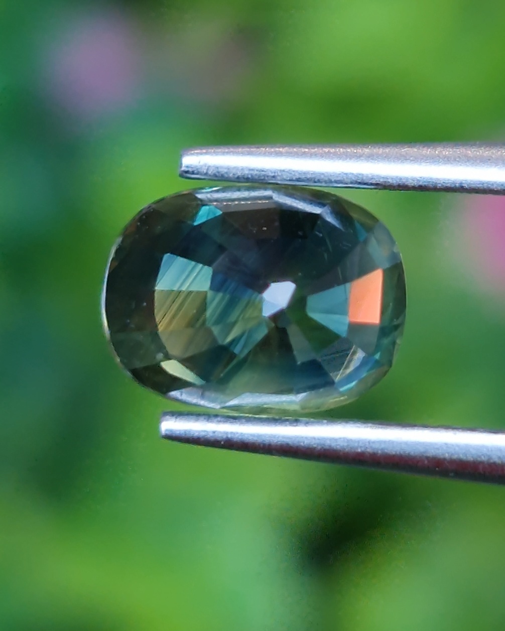 พลอย แซฟไฟร์ 2 สี Bi Color Sapphire 2.09 กะรัต (Cts.) พลอยแท้ อัญมณีมงคลประจําวันเกิด เครื่องประดับพลอย