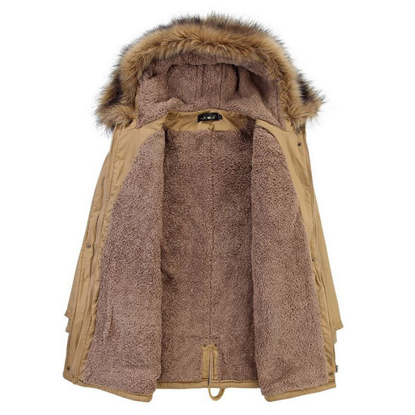 เสื้อโค้ทกันหนาวรุ่นหนาใส่ติดลบ ซับขนนุ่มเต็มตัว มีฮู้ดแต่งเฟอร์ถอดได้ (11719X)