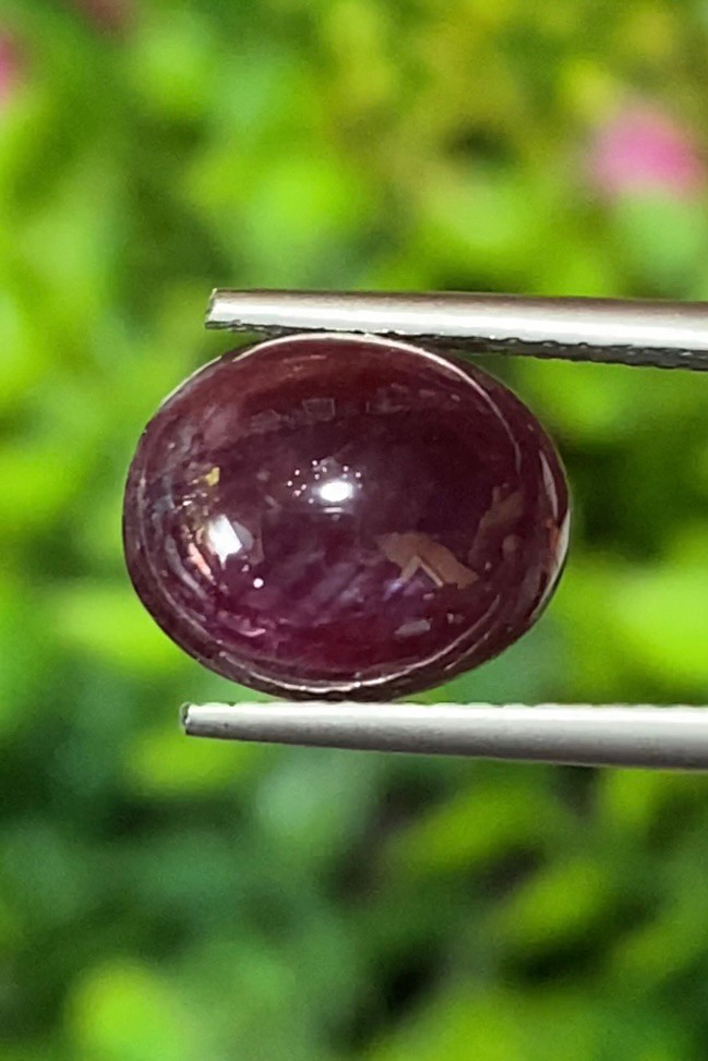 พลอย ทับทิม (Ruby Sapphire) 5.98 กะรัต (Cts.) ดิบ พลอยแท้ อัญมณีมงคลประจําวันเกิด เครื่องประดับพลอย
