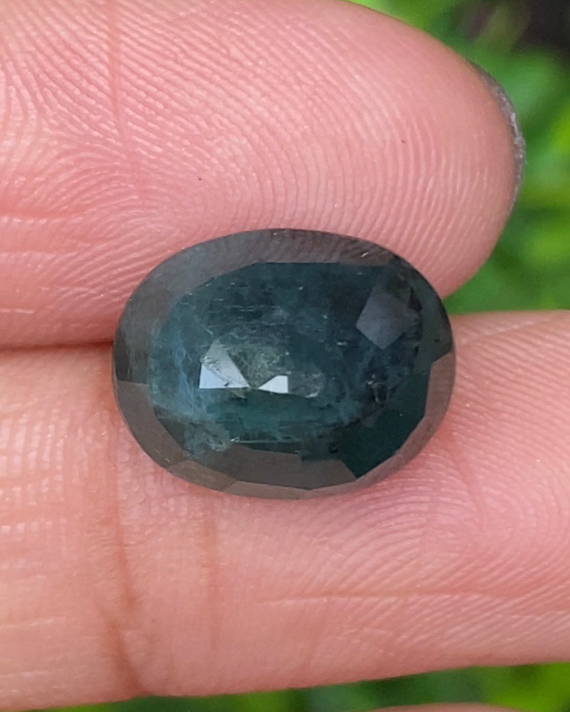 พลอย แกรนดิเดียร์ไรท์ Grandidierite 6.72 กะรัต (Cts.) พร้อมใบเซอร์ พลอยแท้ อัญมณีมงคลประจําวันเกิด เครื่องประดับพลอย
