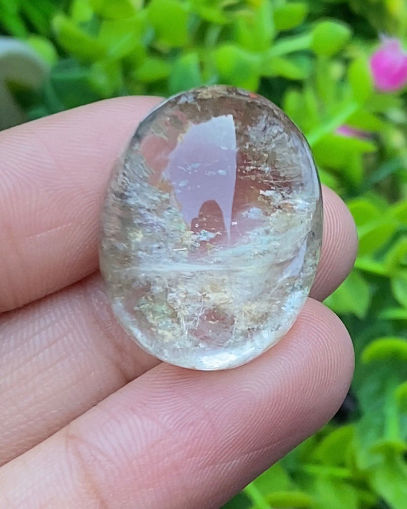 โป่งข่าม ควอตซ์ Rutilated Quartz 52.45 กะรัต Cts. พลอยแท้ อัญมณีมงคลประจําวันเกิด เครื่องประดับพลอย