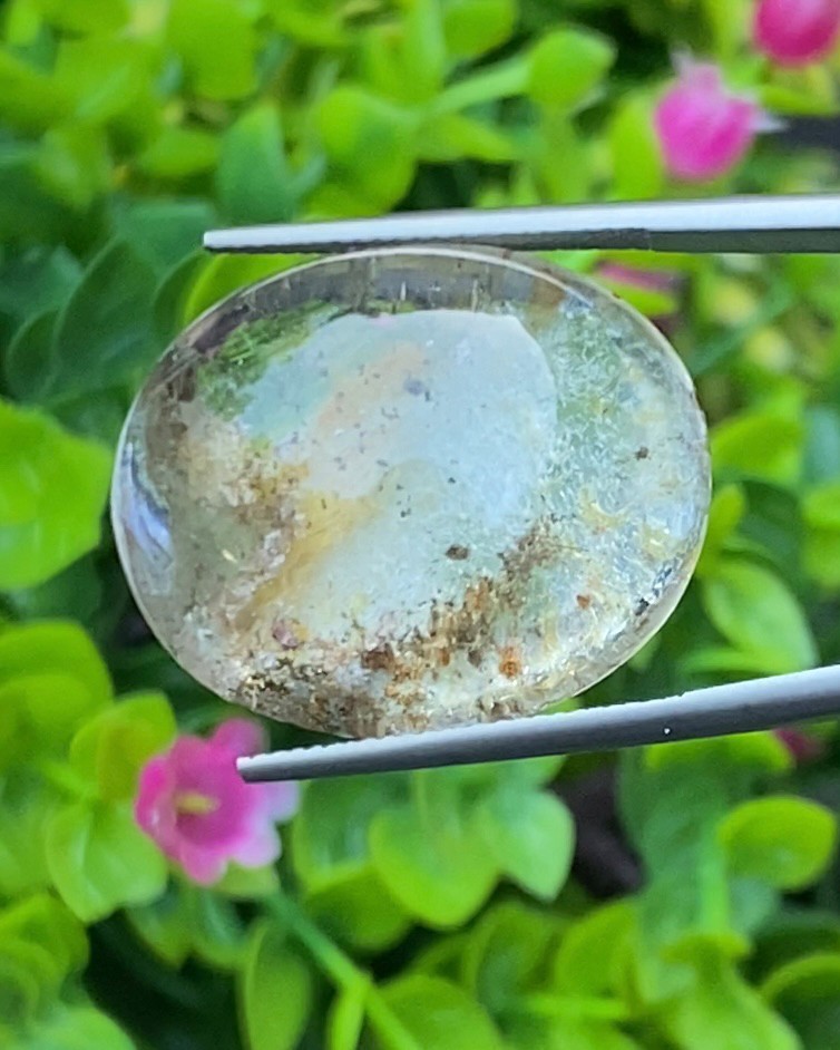 โป่งข่าม ควอตซ์ Rutilated Quartz 42.88 กะรัต Cts. พลอยแท้ อัญมณีมงคลประจําวันเกิด เครื่องประดับพลอย