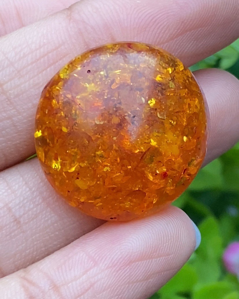 อำพัน Amber 17.22 กะรัต พลอยแท้ อัญมณีมงคลประจําวันเกิด เครื่องประดับพลอย