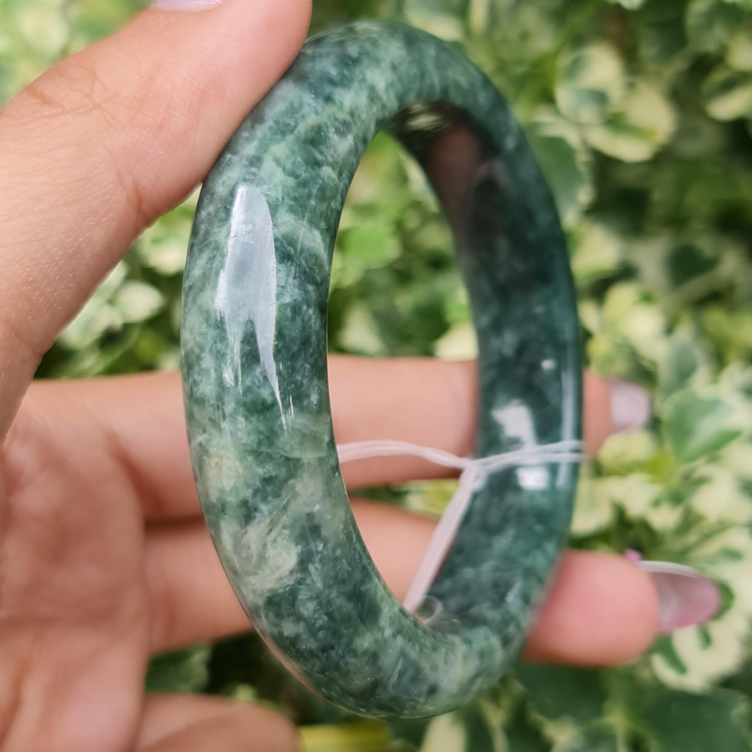 JB6804146 หยก พม่า แท้ Jade กำไลหยก 55.8 มม. (Jadeite bracelet) พม่า (Myanmar)