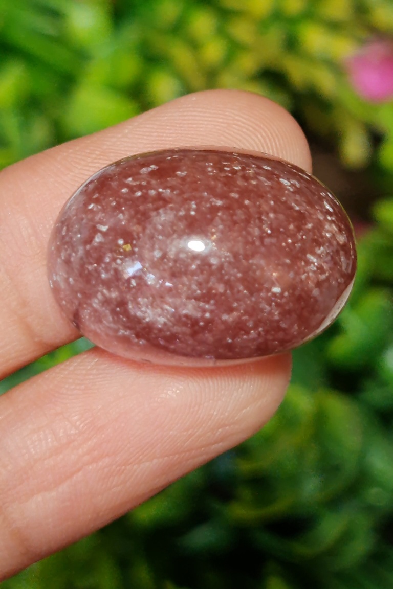 พลอย สตอเบอรี่ ควอตซ์ Strawberry Quartz 50.91 กะรัต (Cts.) พลอยแท้ อัญมณีมงคลประจําวันเกิด เครื่องประดับพลอย