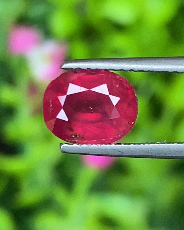 พลอย ทับทิม Ruby sapphire 2.70 กะรัต (Cts.) พลอยแท้ อัญมณีมงคลประจําวันเกิด เครื่องประดับพลอย