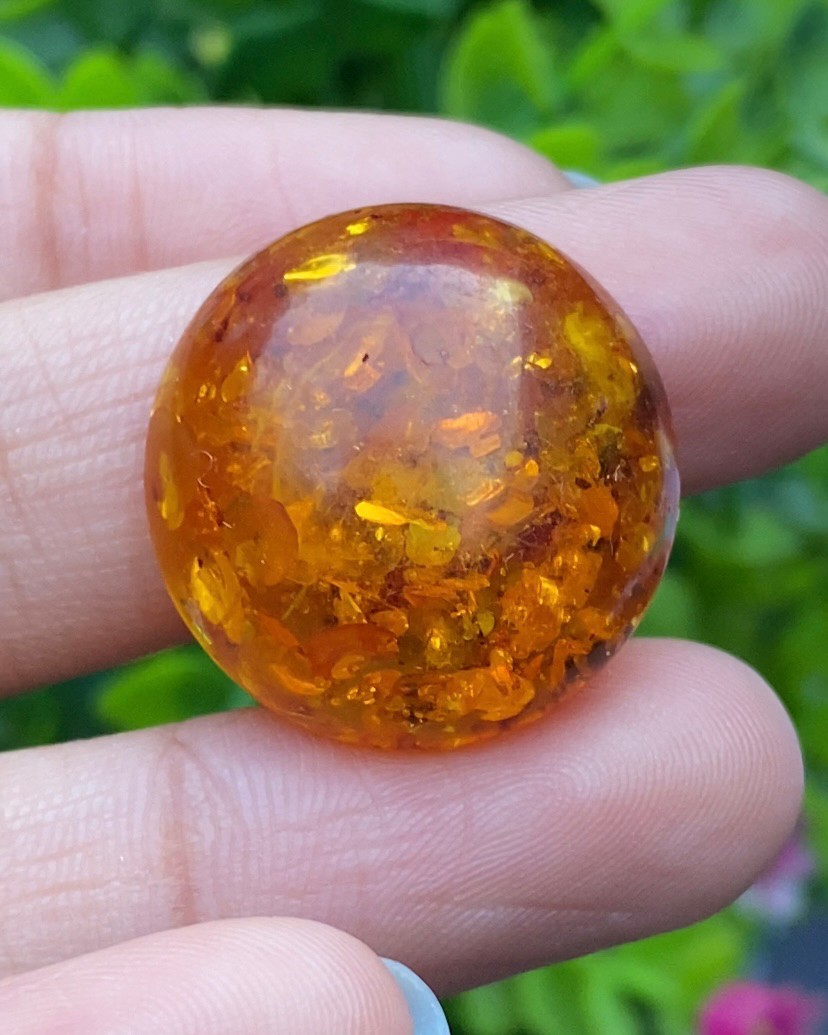 อำพัน Amber 14.20 กะรัต พลอยแท้ อัญมณีมงคลประจําวันเกิด เครื่องประดับพลอย