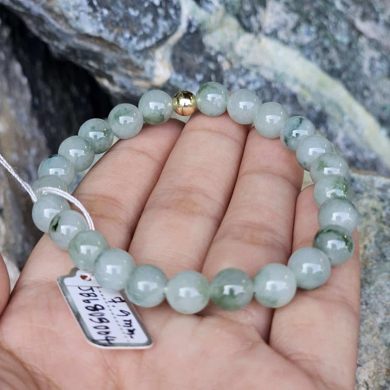 JB6803004 หยก พม่า แท้ Jade กำไล ประคำหยก 7.9 มม. (Jadeite Beads Bracelet) พม่า (Myanmar)