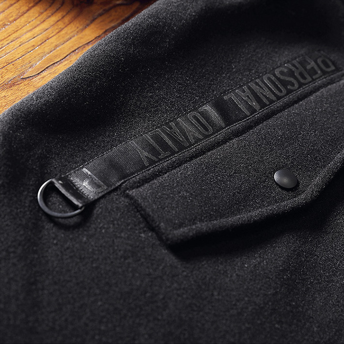 เสื้อโค้ทผ้าวูลกันหนาวผู้ชาย มีฮู้ด ทรงโอเวอร์ไซส์ (10250MM)