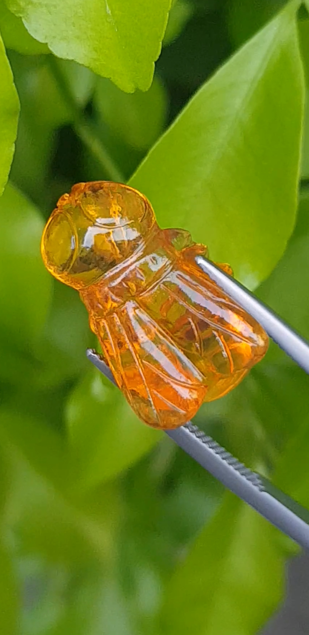 อำพัน แกะสลัก พญาตัวต่อ Wasp Natural Amber พลอยแท้ อัญมณีมงคลประจําวันเกิด เครื่องประดับพลอย