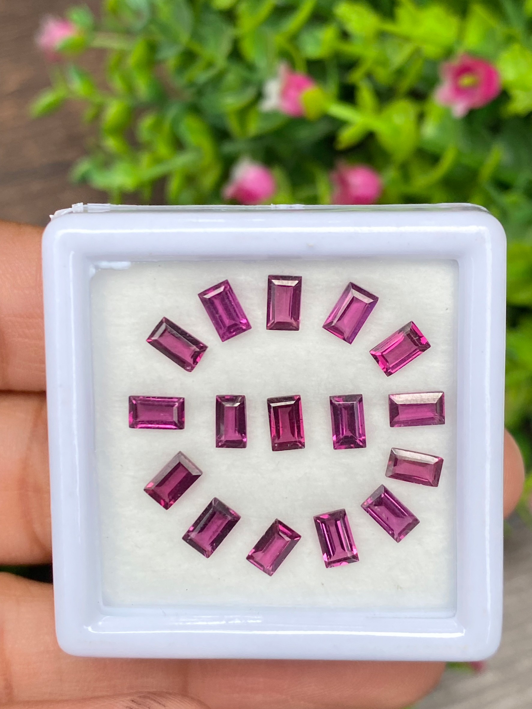 พลอย โรโดไลต์ กาเน็ท Rhodolite Garnet 16 เม็ด Pcs. 5.79 กะรัต Cts.พลอยแท้ อัญมณีมงคลประจําวันเกิด เครื่องประดับพลอย