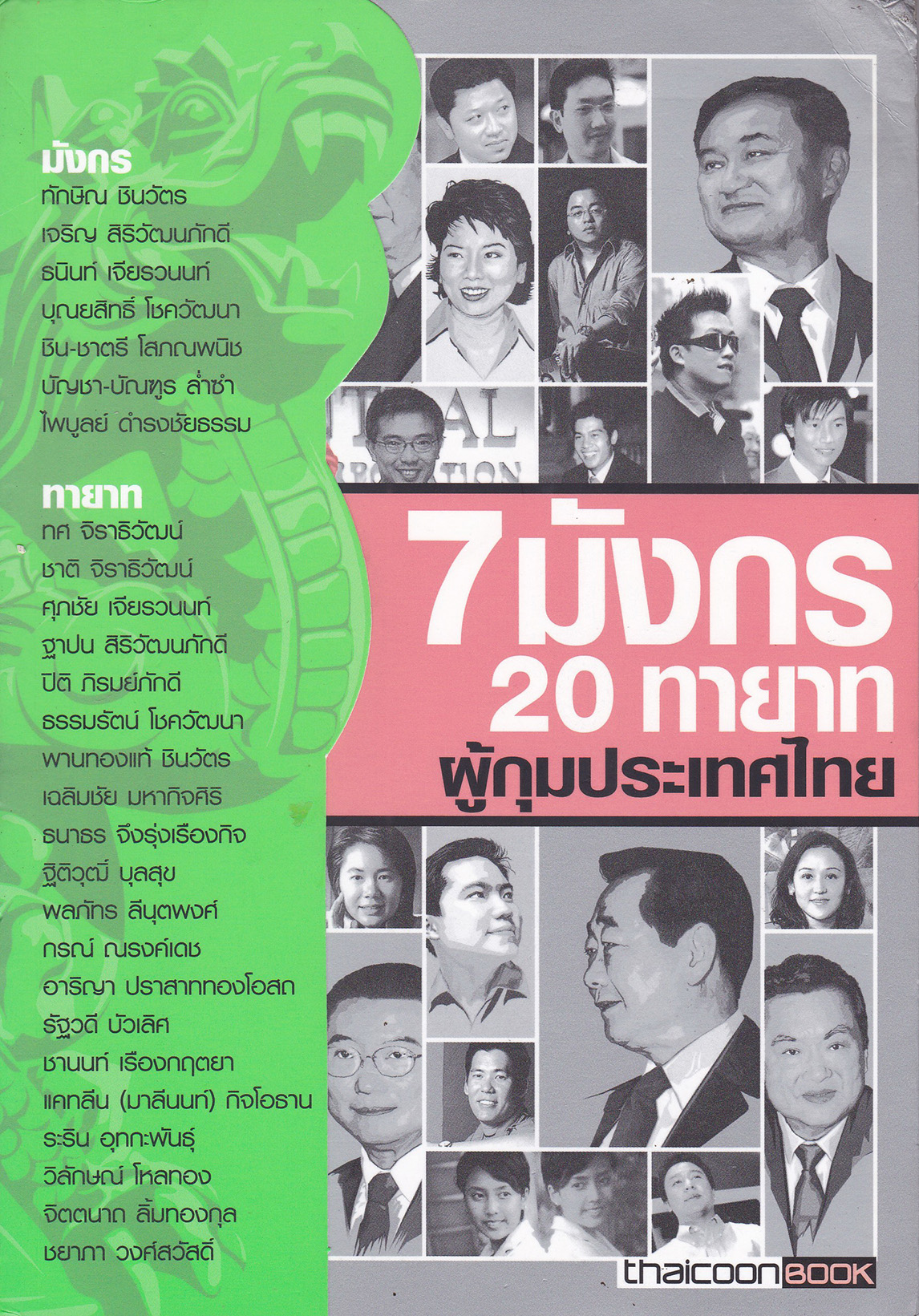 หนังสือแนวบริหารธุรกิจ**มีตำหนิตามภาพ "7 มังกร 20 ทายาทผู้กุมประเทศไทย" โดย ธันยวัชร์ ไชยตระกูลและเรียบเรียงโดย กองบรรณาธิการ Thaicoon มังกร:ทักษิณ ชินวัตร เจริญ สิริวัฒนภักดิ์ ธนินท์ เจียรวนนท์ บุณยสิทธิ์ โชควัฒนา ชิน-ชาตรี โสภณพนิช บัญชา-บัณฑู