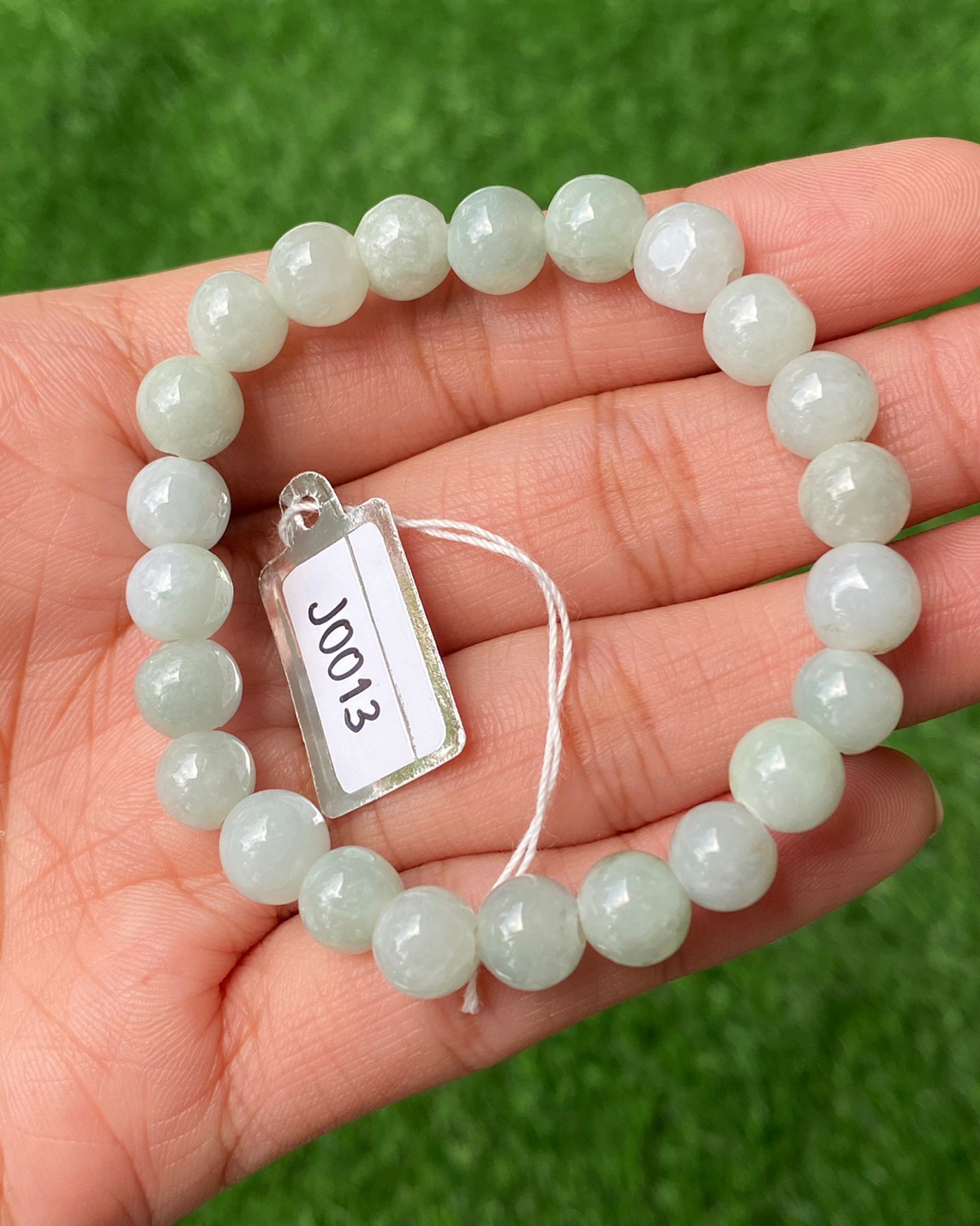 J0013 หยก พม่า แท้ Jade กำไล ประคำหยก (Jadeite Beads Bracelet) พม่า (Myanmar)