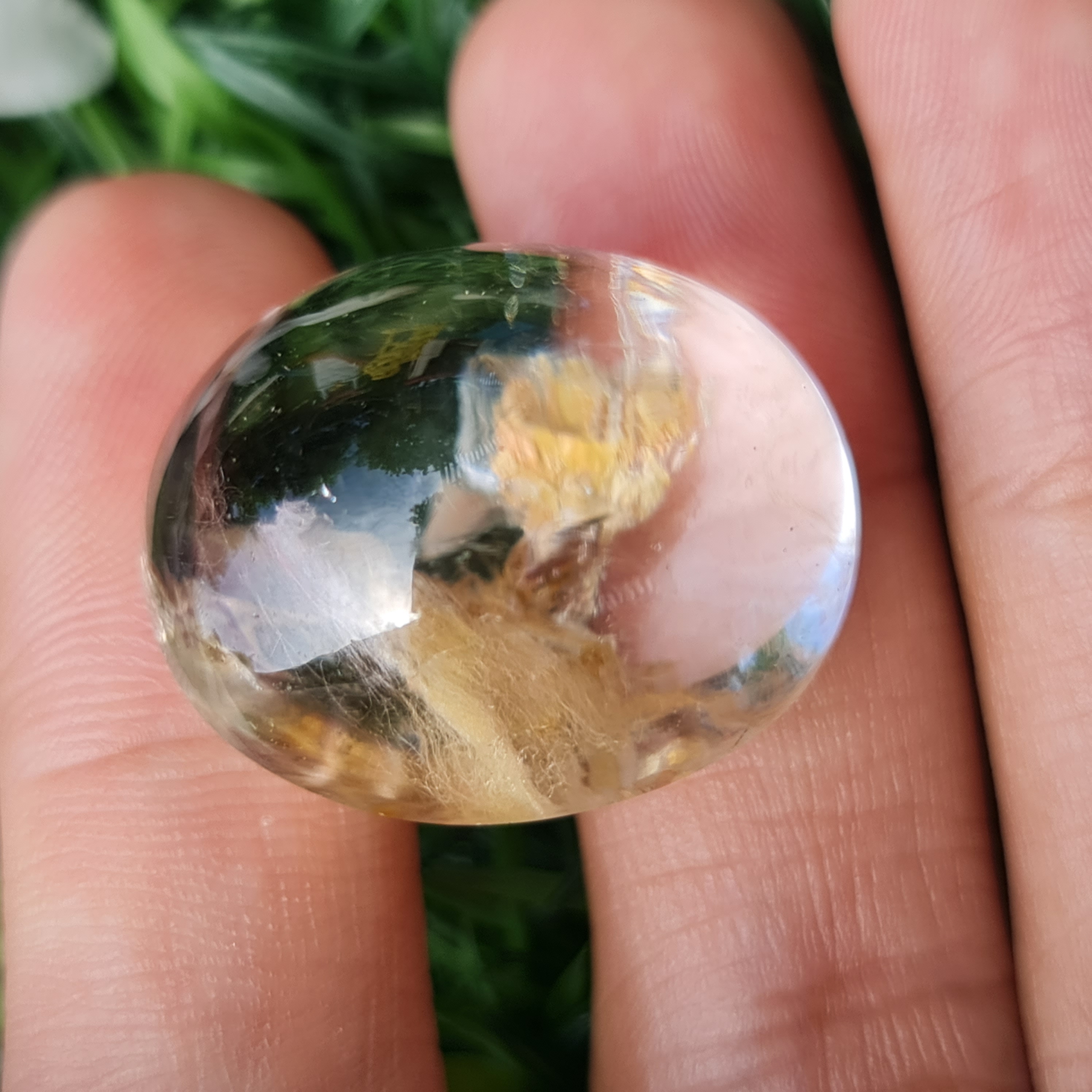 โป่งข่าม ควอตซ์ Rutilated Quartz 59.52 กะรัต Cts. พลอยแท้ อัญมณีมงคลประจําวันเกิด เครื่องประดับพลอย