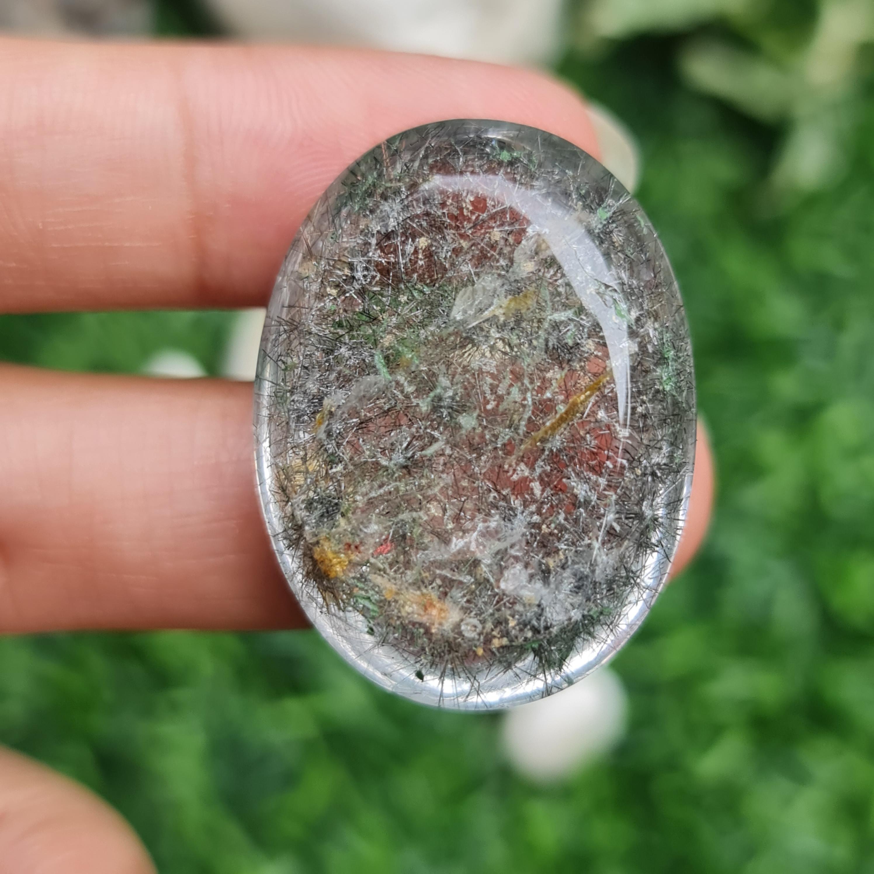 โป่งข่าม ควอตซ์ Rutilated Quartz 77.38 กะรัต Cts. พลอยแท้ อัญมณีมงคลประจําวันเกิด เครื่องประดับพลอย