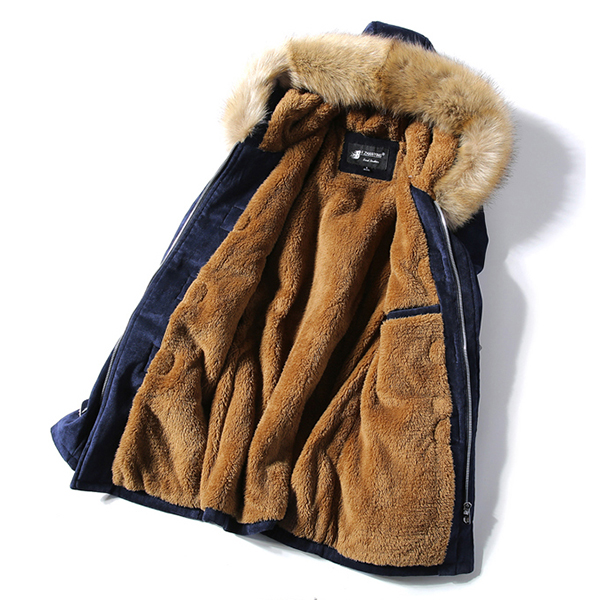 เสื้อโค้ทแฟชั่นญี่ปุ่น มีฮู้ดเฟอร์ถอดได้ ซับขนกันหนาวติดลบ (10227MM)