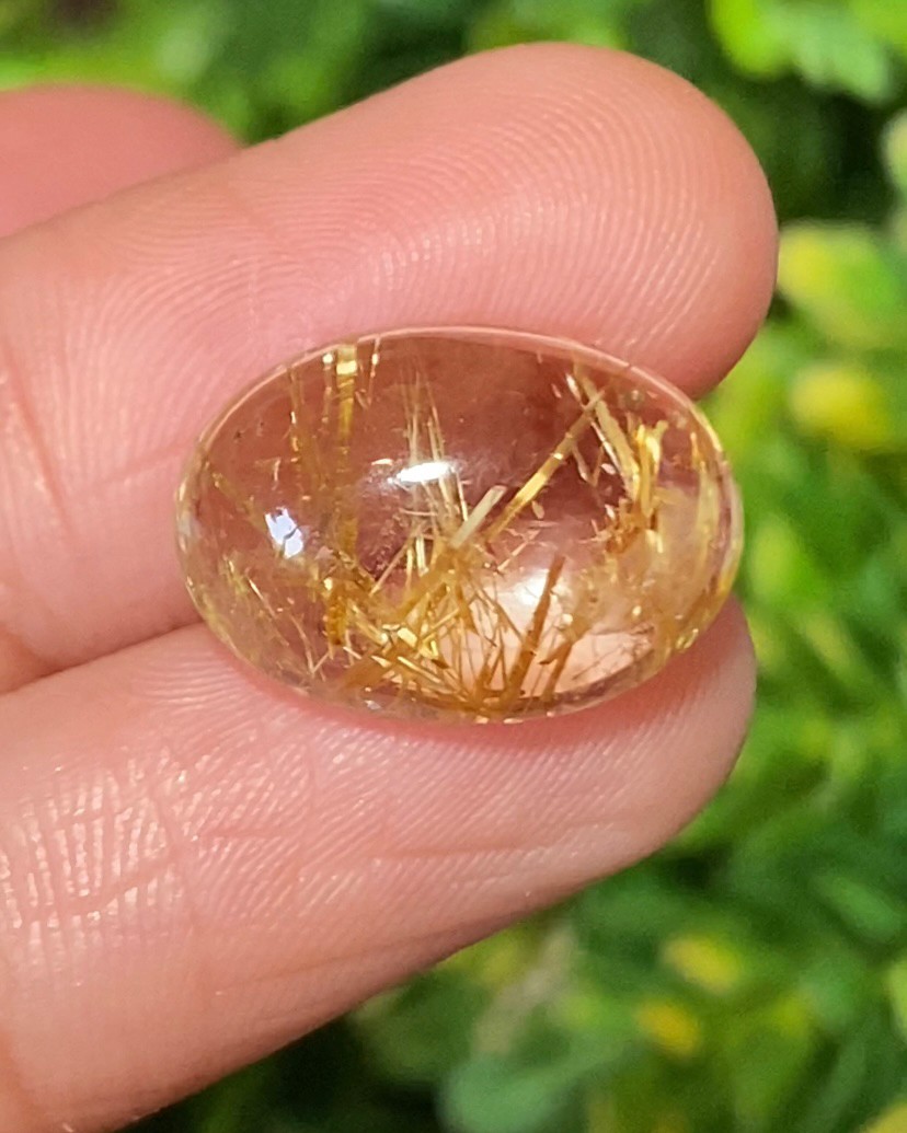 ไหมทอง ควอตซ์ Golden Rutilated Quartz 10.93 กะรัต Cts.พลอยแท้ อัญมณีมงคลประจําวันเกิด เครื่องประดับพลอย