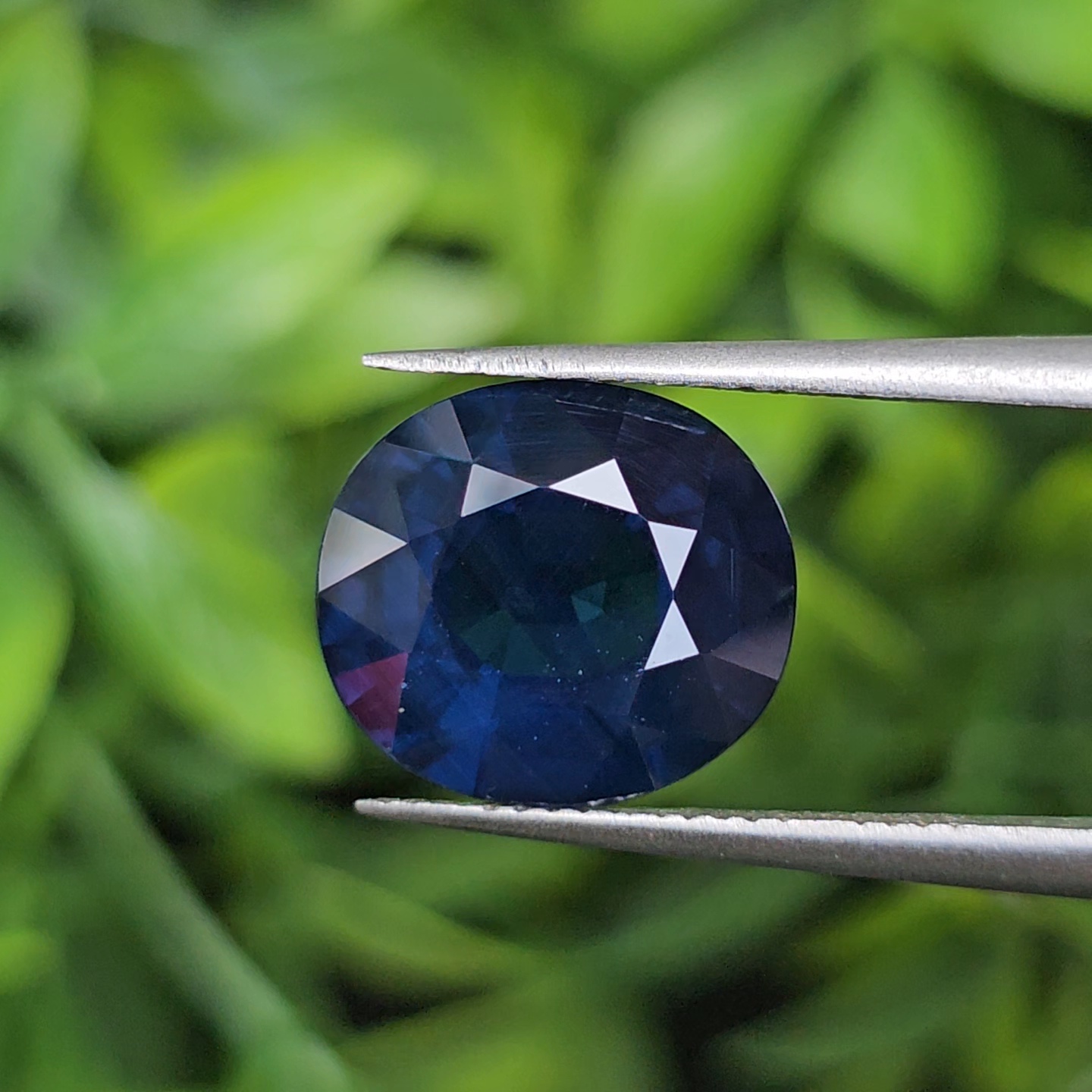 พลอย ไพลิน Blue sapphire 4.54 กะรัต (Cts.) พลอยแท้ อัญมณีมงคลประจําวันเกิด เครื่องประดับพลอย