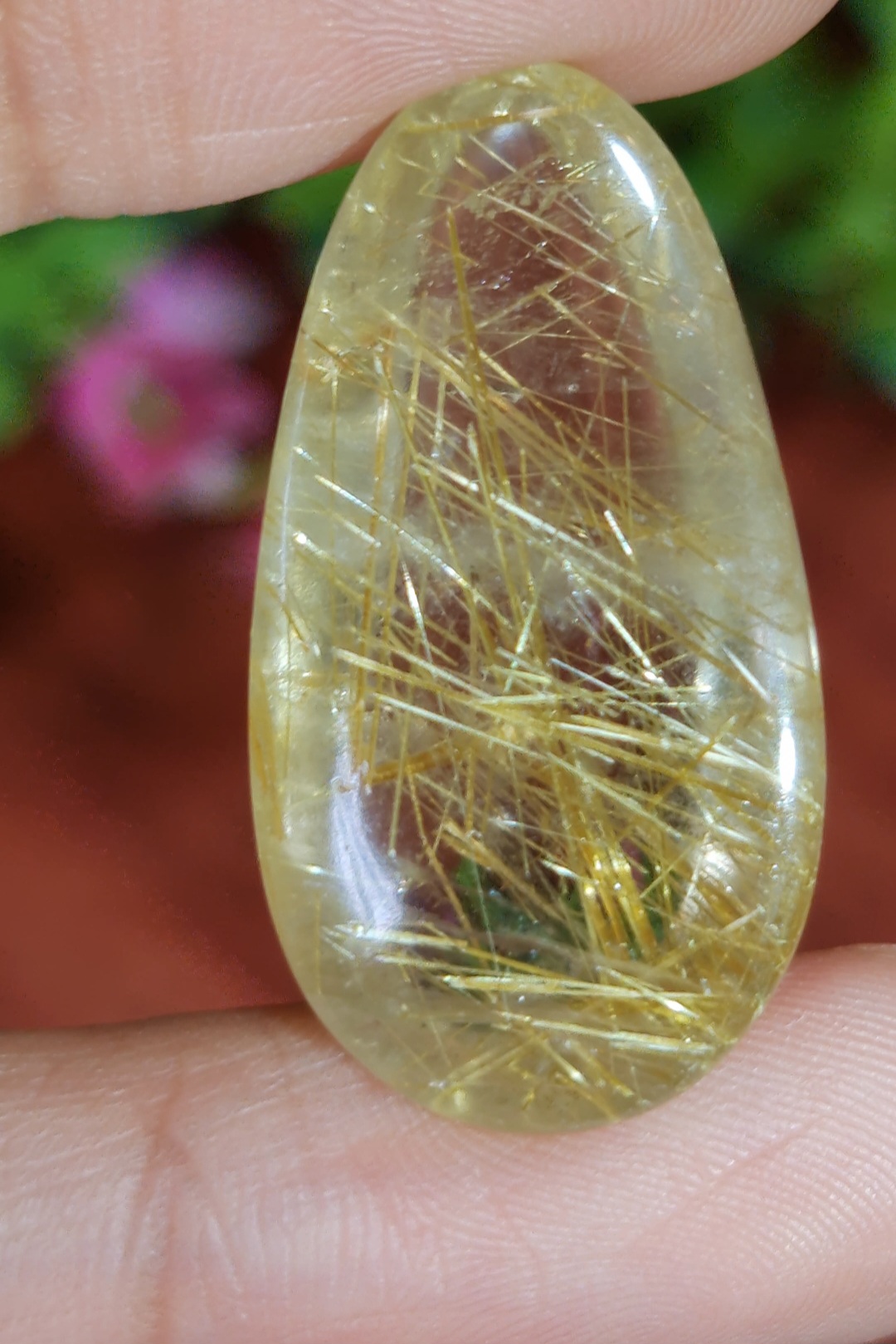 ไหมทอง ควอตซ์ Golden Rutilated Quartz 33.56 กะรัต Cts.พลอยแท้ อัญมณีมงคลประจําวันเกิด เครื่องประดับพลอย