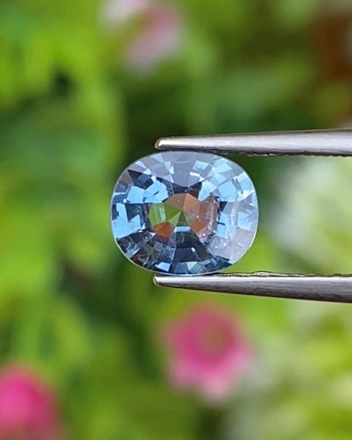พลอย ไพลิน blue sapphire 1.02 กะรัต (Cts.) ดิบ (Unheated) พลอยแท้ อัญมณีมงคลประจําวันเกิด เครื่องประดับพลอย