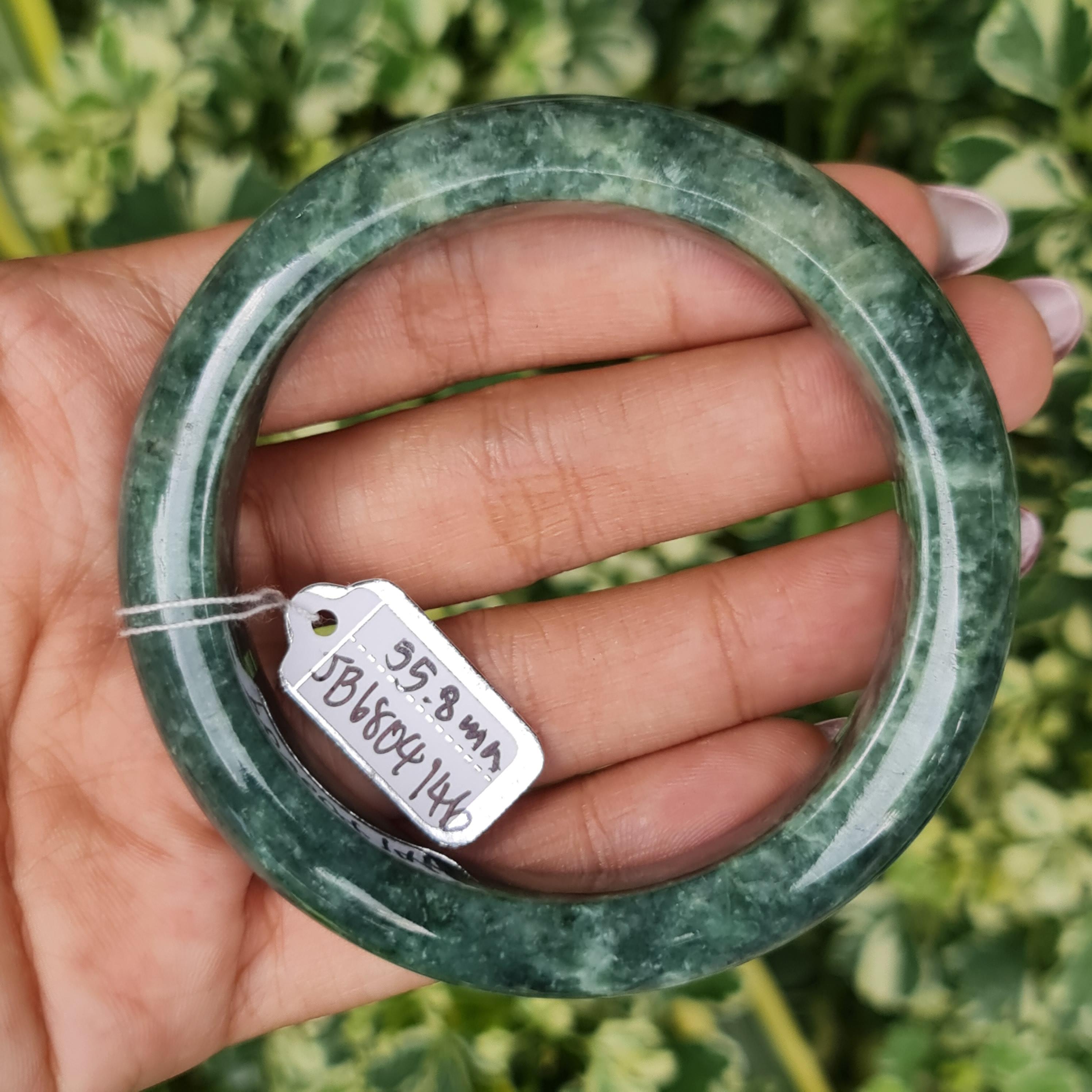JB6804146 หยก พม่า แท้ Jade กำไลหยก 55.8 มม. (Jadeite bracelet) พม่า (Myanmar)