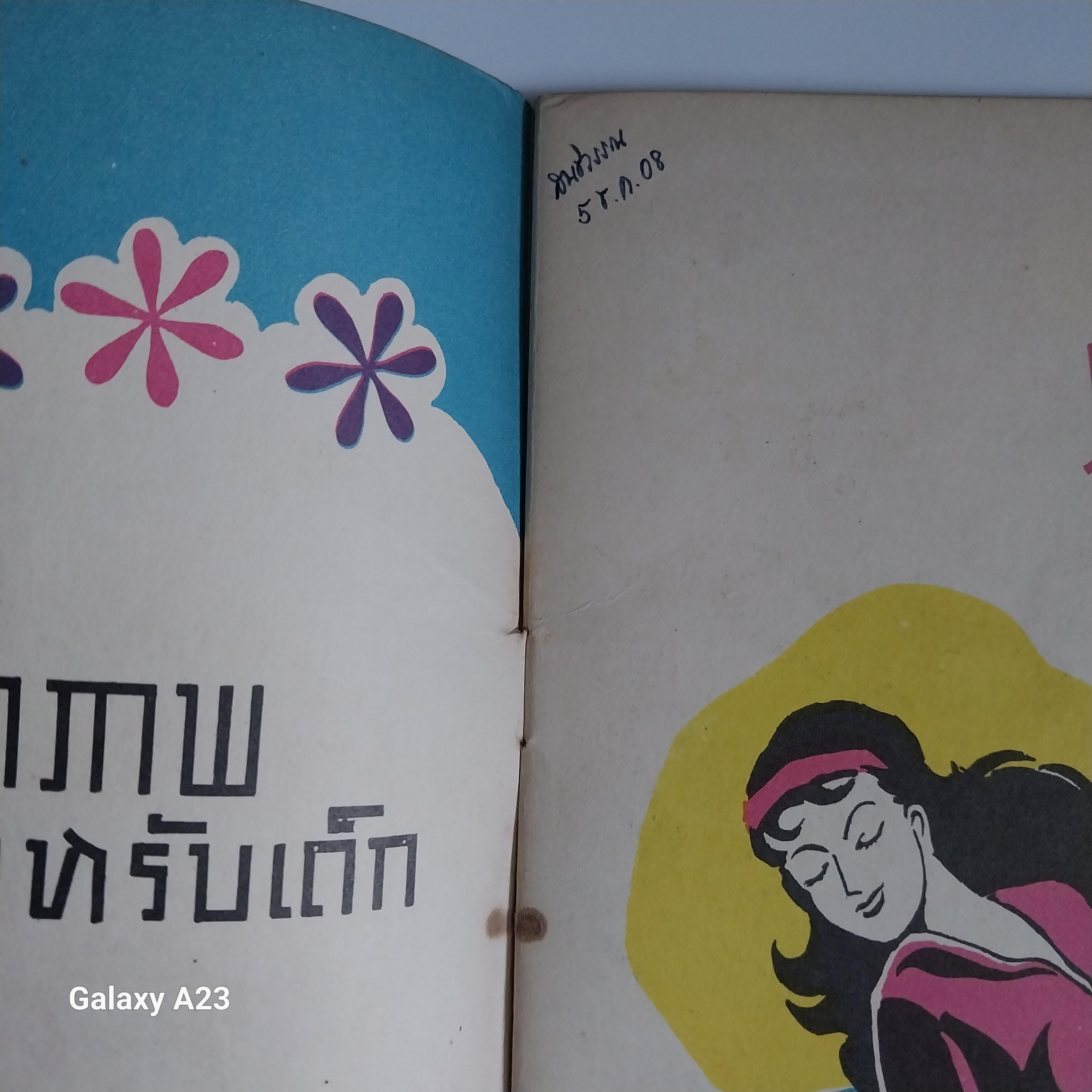 ** มีรอยเขียนชื่อที่หน้าแรก หนังสือชุดภาพและการ์ตูน ขององค์การค้าคุรุสภาราคาปก 2.50 บาท เจ้าหญิงนิทรา คำบรรยายโดยกำธร สถิรกุล ภาพโดย มาโครา