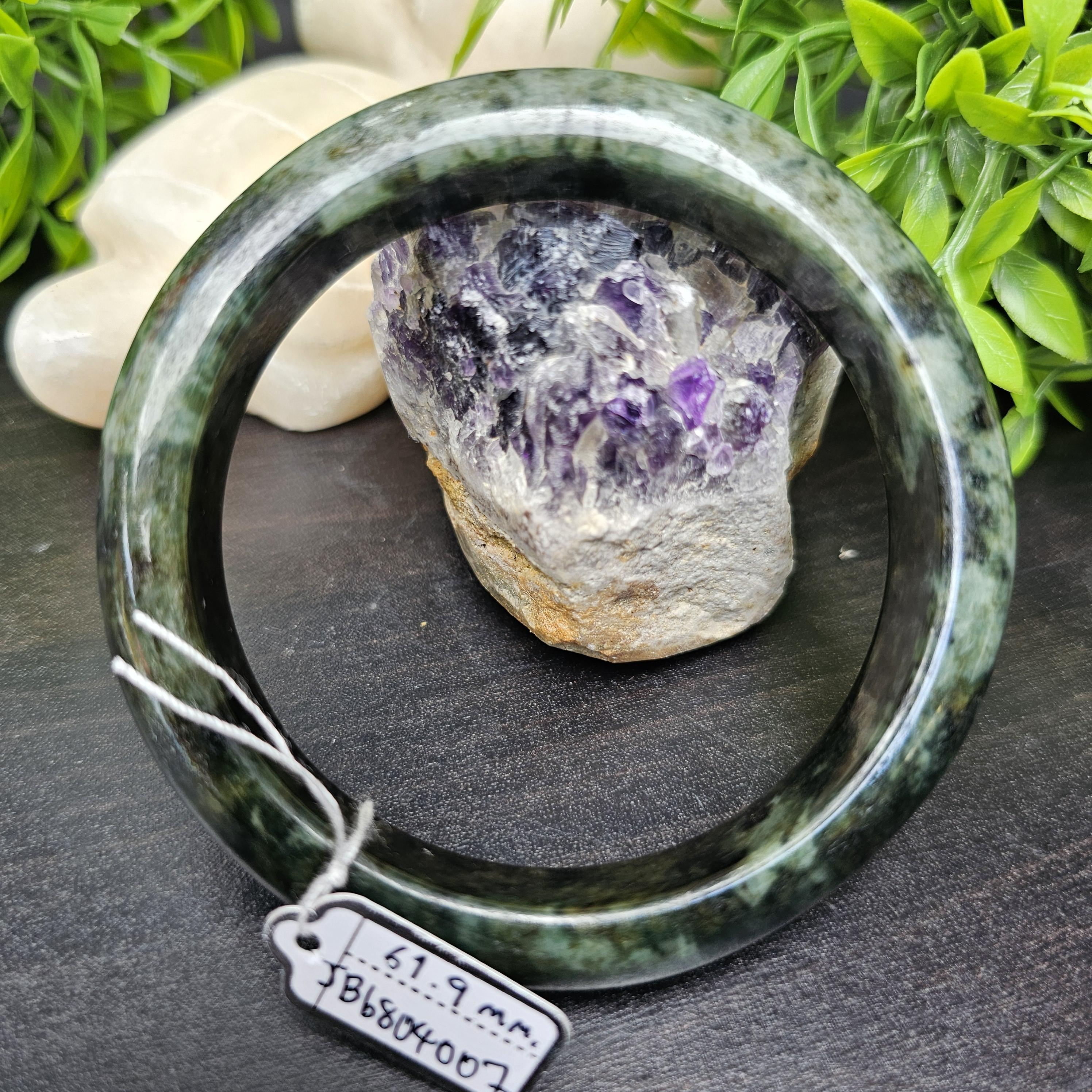 JB6804007 หยก พม่า แท้ Jade กำไลหยก 61.9 มม. (Jadeite bracelet) พม่า (Myanmar)
