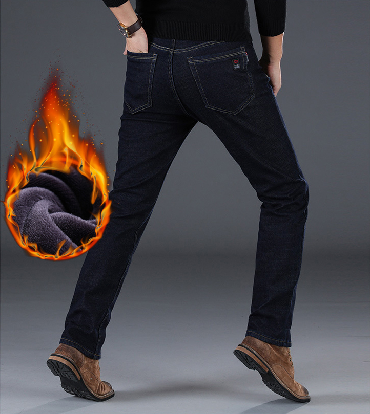 Regular Jeans กางเกงยีนส์กันหนาวผู้ชาย ซับกำมะหยี่หนาอุ่น (10309MM)