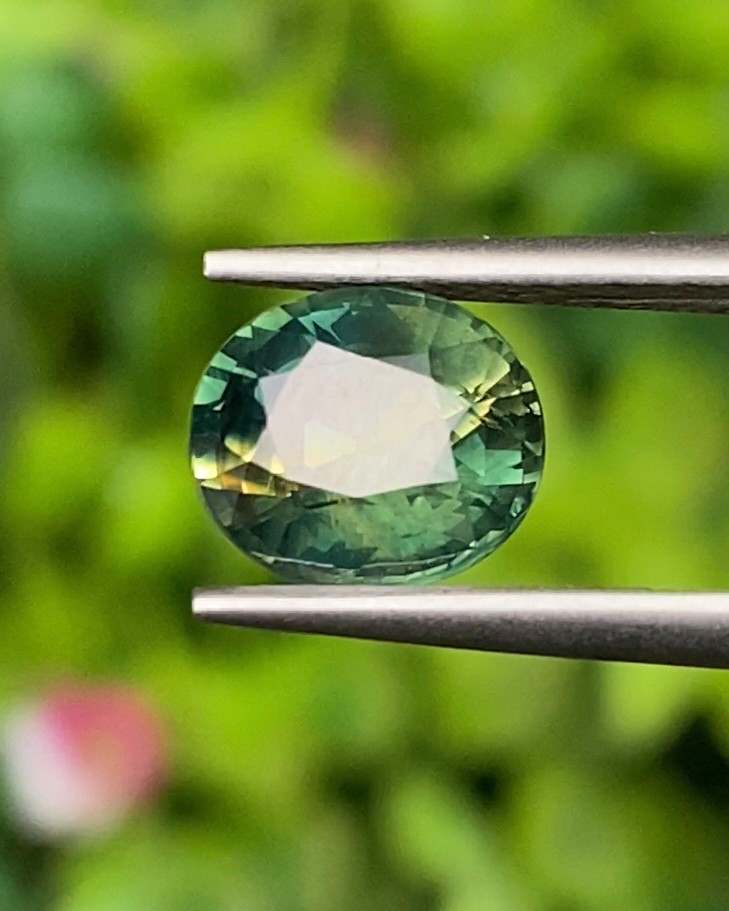 พลอย แซฟไฟร์ 2 สี Bi-Color Sapphire 2.32 กะรัต (Cts.) พลอยแท้ อัญมณีมงคลประจําวันเกิด เครื่องประดับพลอย