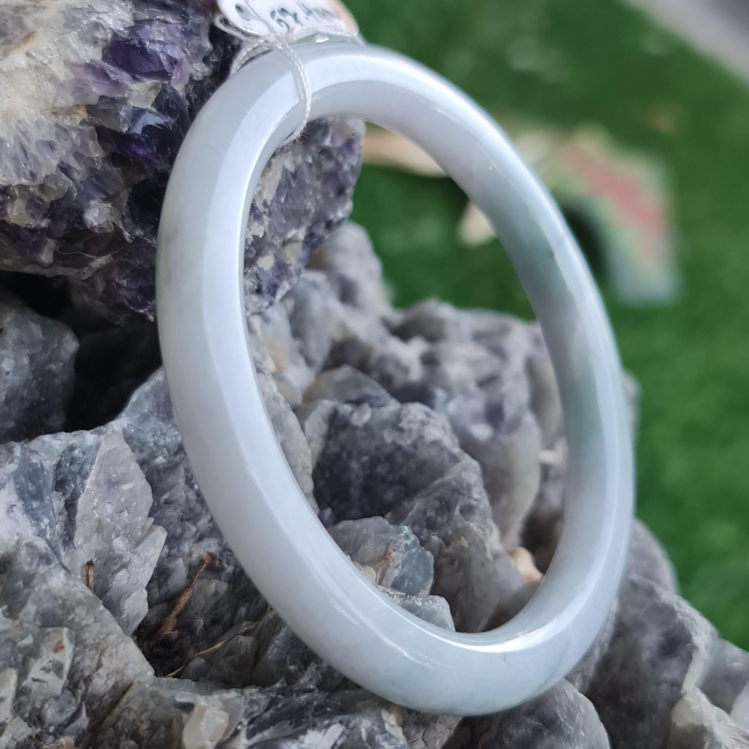 JB6711063 หยก พม่า แท้ Jade กำไลหยก 57.4 มม. (Jadeite bracelet) พม่า (Myanmar)