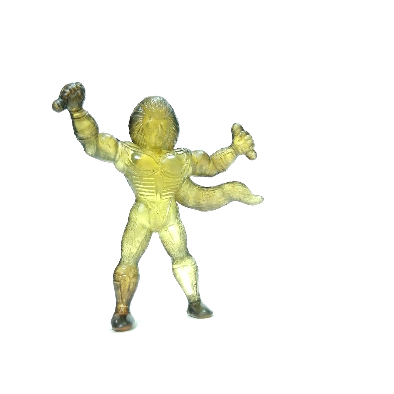 ตุ๊กตุ่นยางแอ๊นท์ เมกาโล่แมน สีเหลืองขนาด2-3นิ้ว เก่าเก็บตามสภาพ **มีรอย