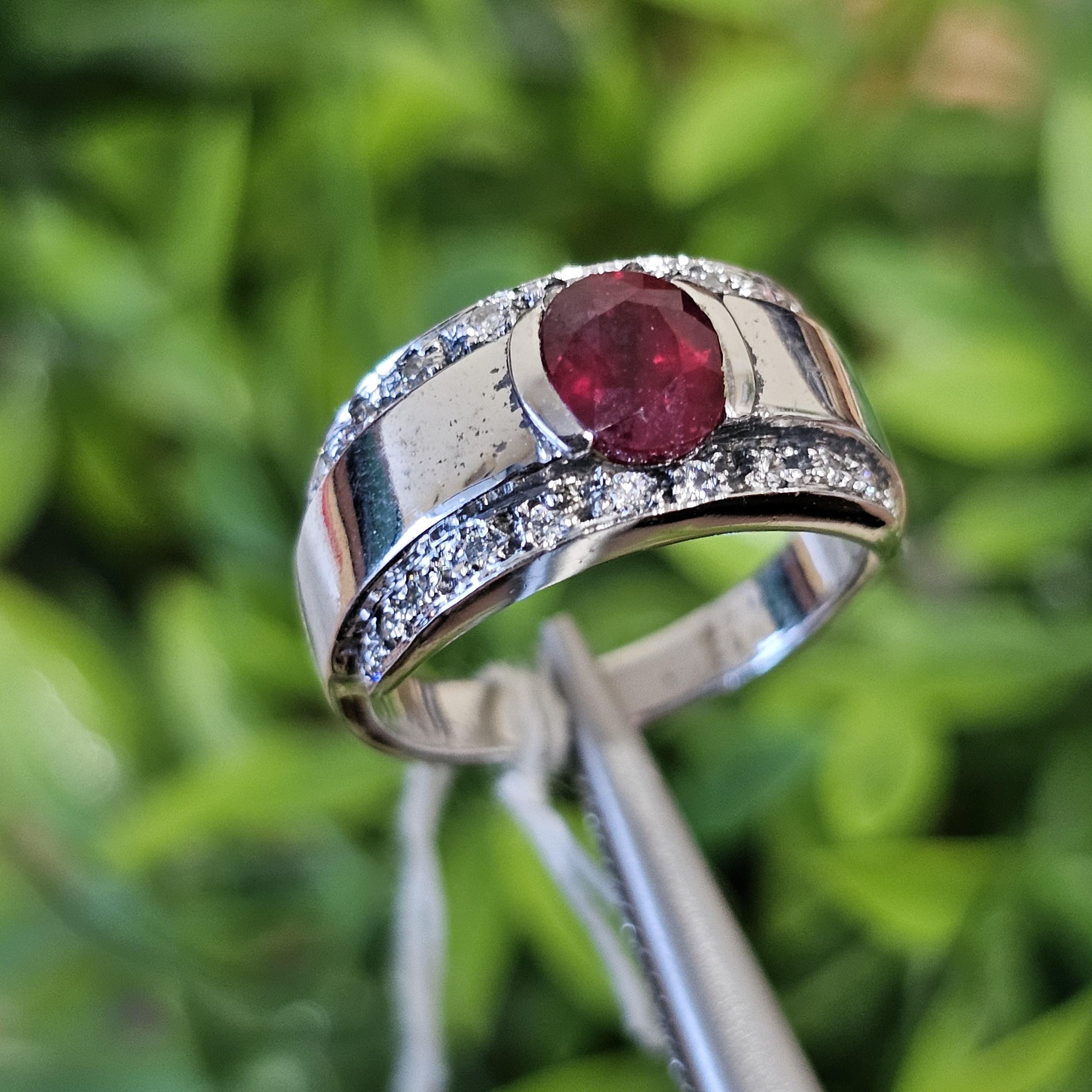 แหวน พลอย ทับทิม (Size) 50 Ruby Sapphire Ring
