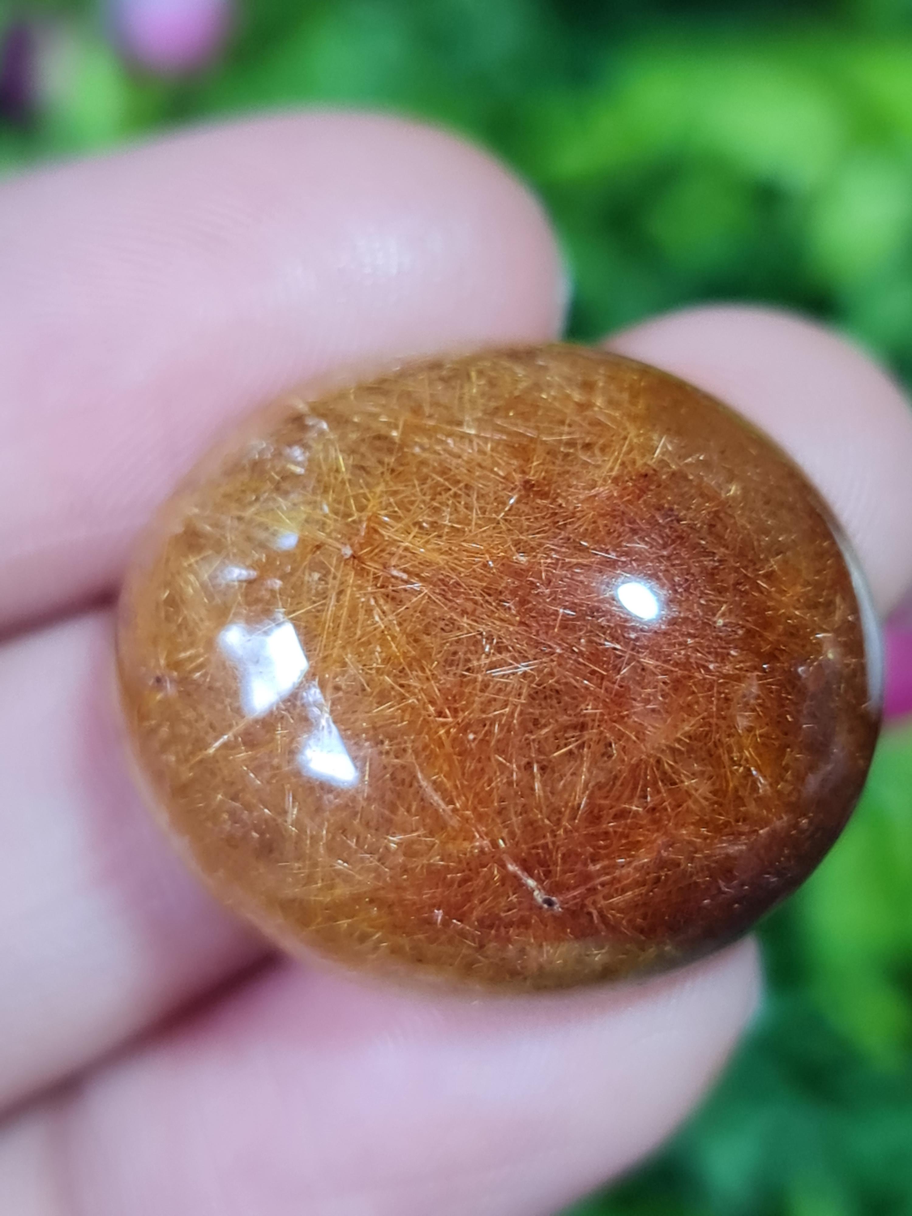 ไหมทอง ควอตซ์ Golden Rutilated Quartz 41.04 กะรัต Cts.พลอยแท้ อัญมณีมงคลประจําวันเกิด เครื่องประดับพลอย