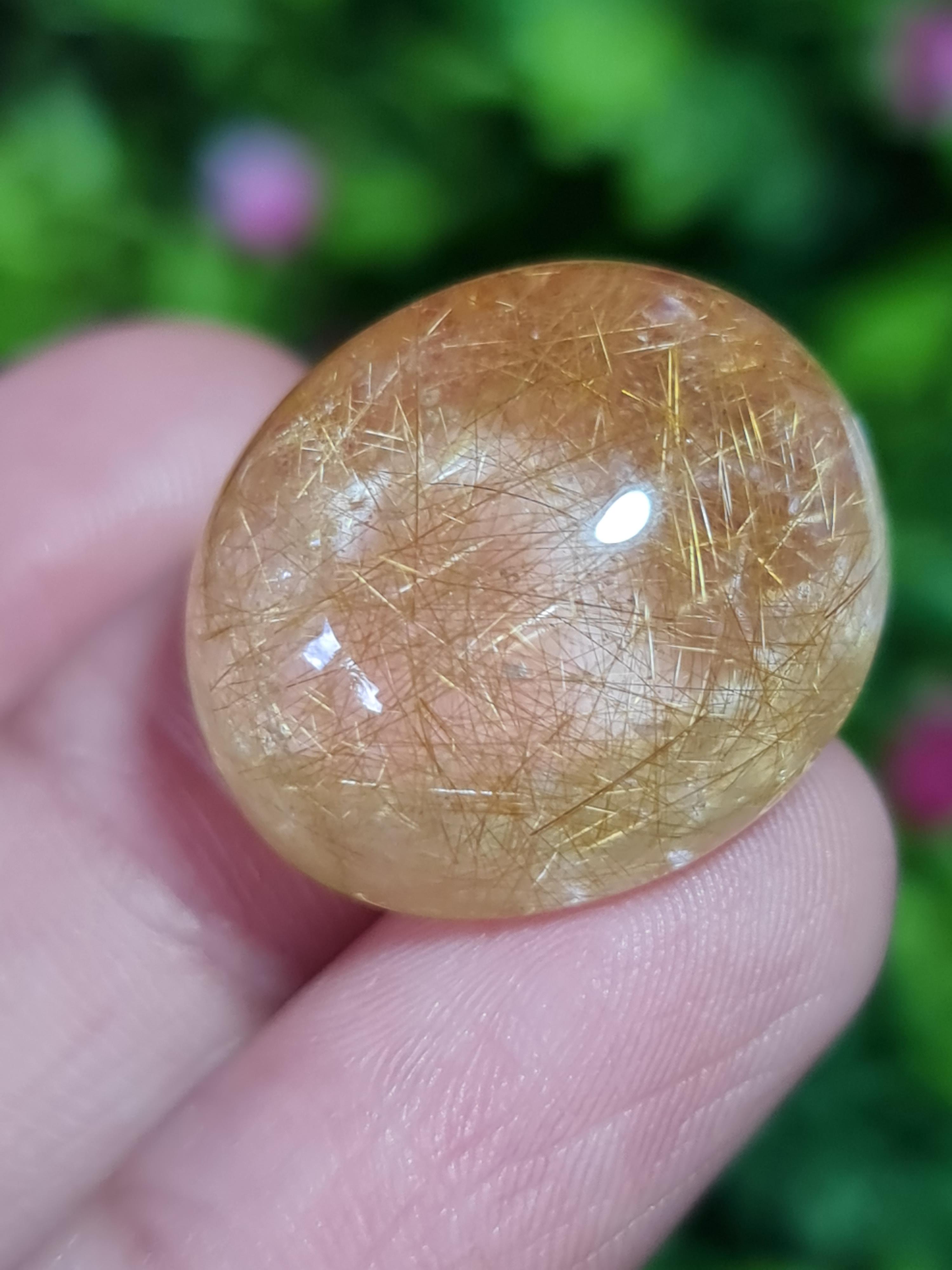 ไหมทอง ควอตซ์ Golden Rutilated Quartz 43.03 กะรัต Cts.พลอยแท้ อัญมณีมงคลประจําวันเกิด เครื่องประดับพลอย