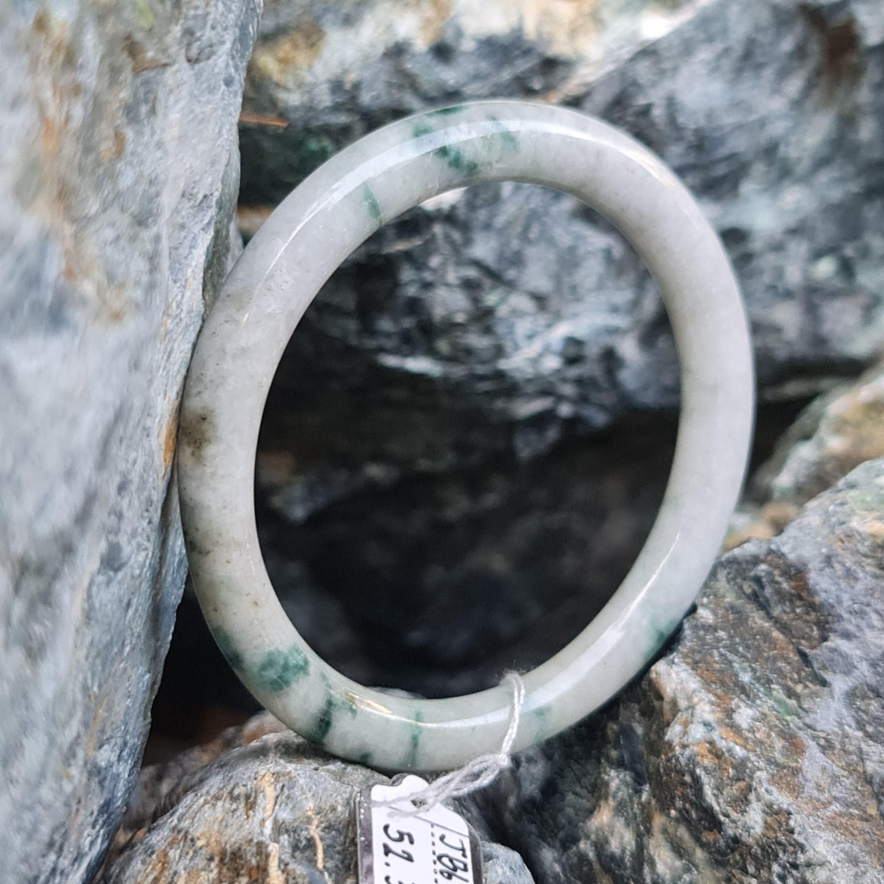 JB6711078 หยก พม่า แท้ Jade กำไลหยก 52.3 มม. (Jadeite bracelet) พม่า (Myanmar)