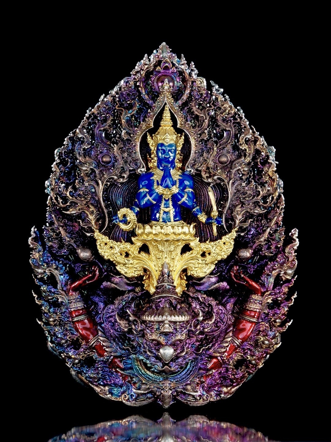 พระพุทธชัยมงคลพัฒน์บารมี เจริญลาภชนะมาร รายการศูนย์จอง เนื้อสัมฤทธิ์ชุบรุ้ง องค์พระชุบทองลงยา