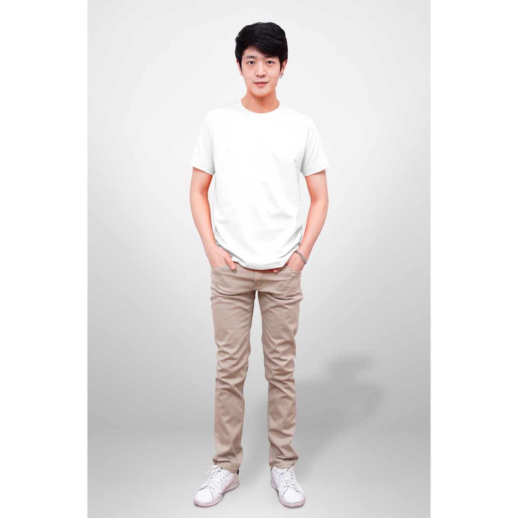 Noproblem Noproblem ยอดขาย No.1 รับประกัน ไม่ย้วย ไม่ยืด ผ้านุ่ม เสื้อยืด สีพื้น เสื้อยืดคอกลม สีขาว